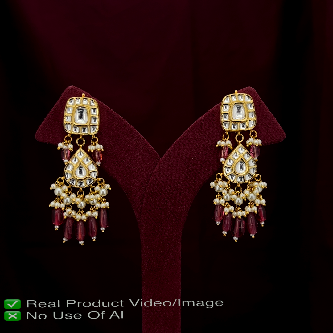 Big Polki Earrings in Solid 18 Karat Gold
