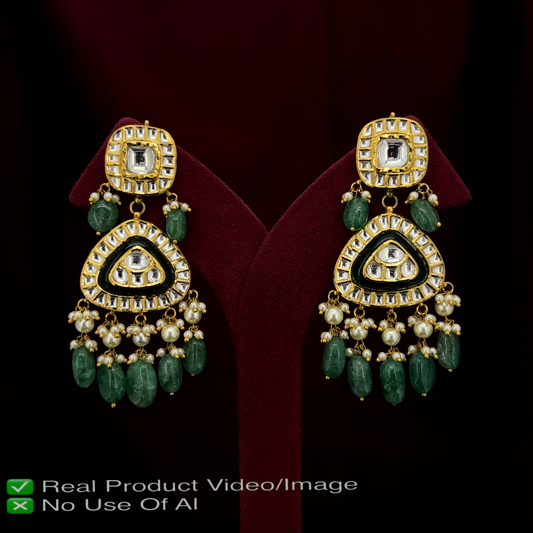 Natural Diamond Polki Necklace Sets with Traditional Craftsmanship