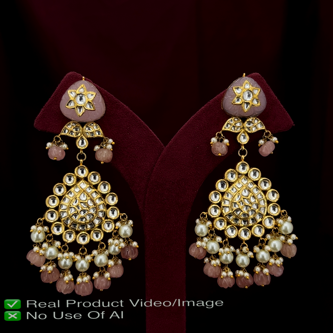 Natural Diamond Polki Necklace Sets for Bridal Lehenga