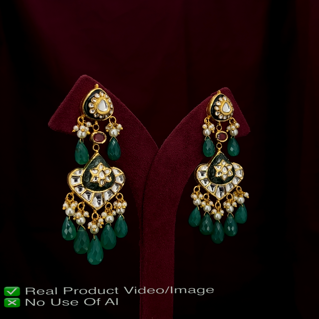 Natural Polki Diamond Earrings for Timeless Elegance