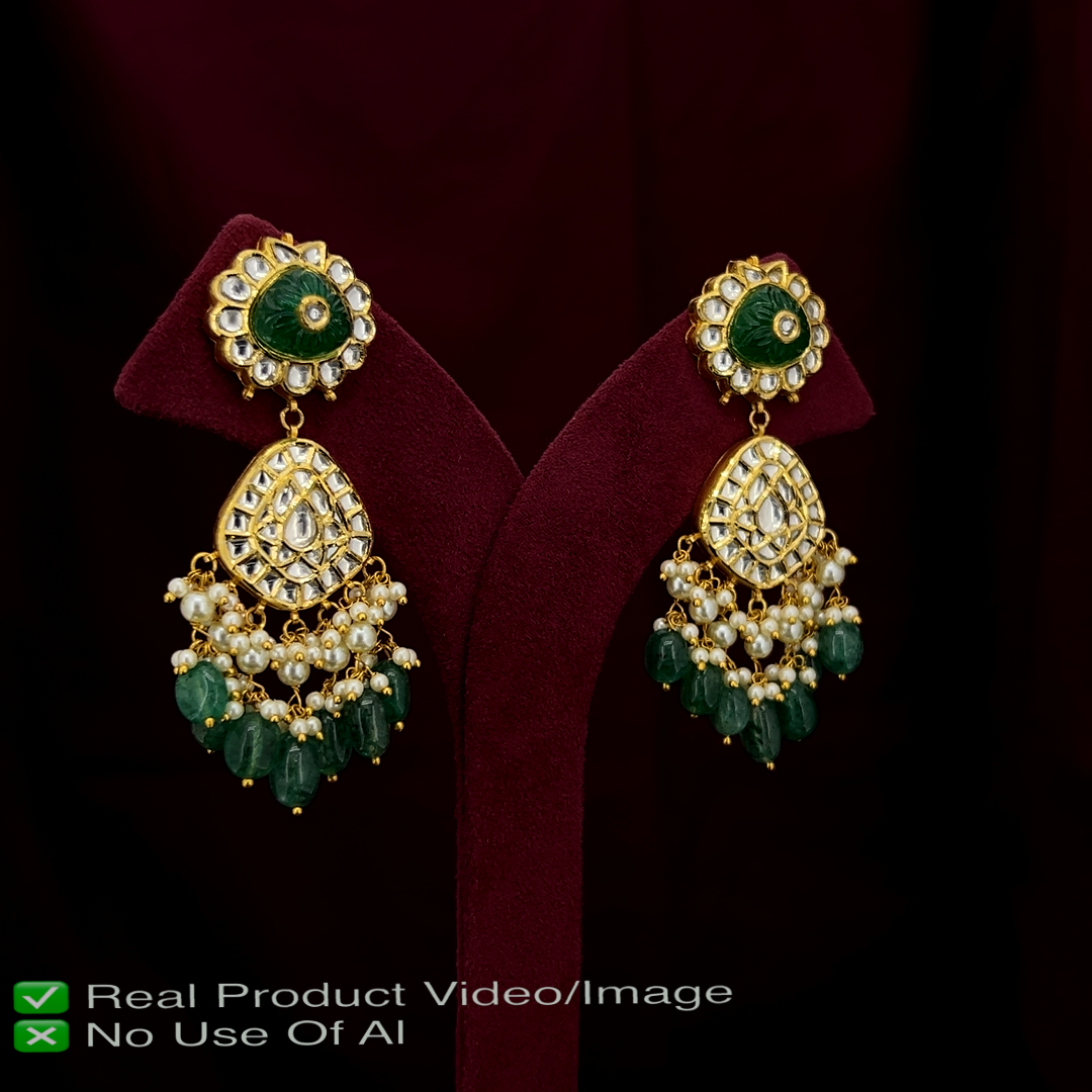 Natural Uncut Diamond Polki Earrings