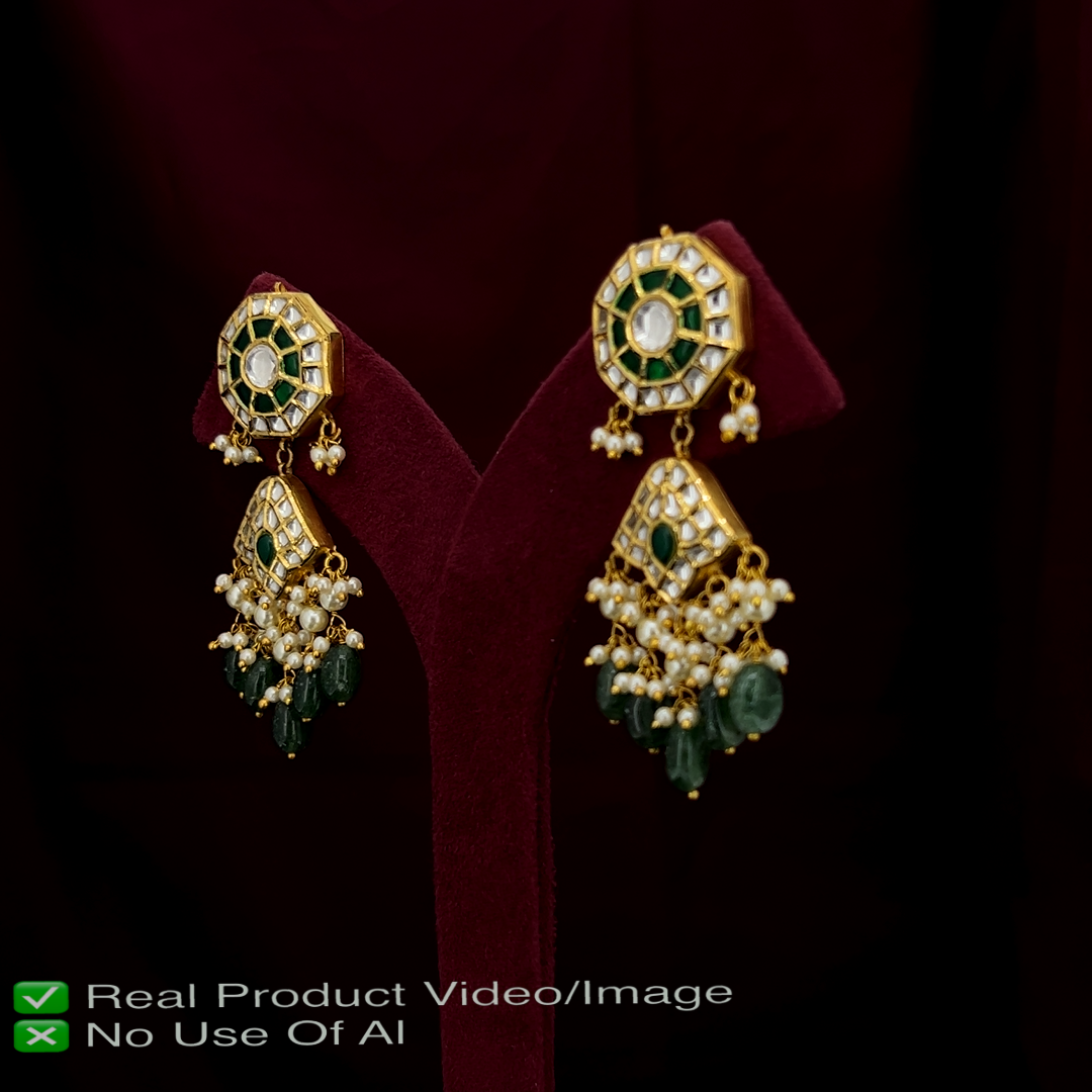 Natural Polki Diamond Earrings for Timeless Elegance