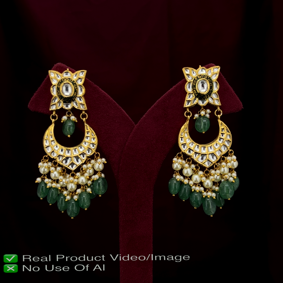 Authentic Natural Polki Earrings with Heritage Appeal