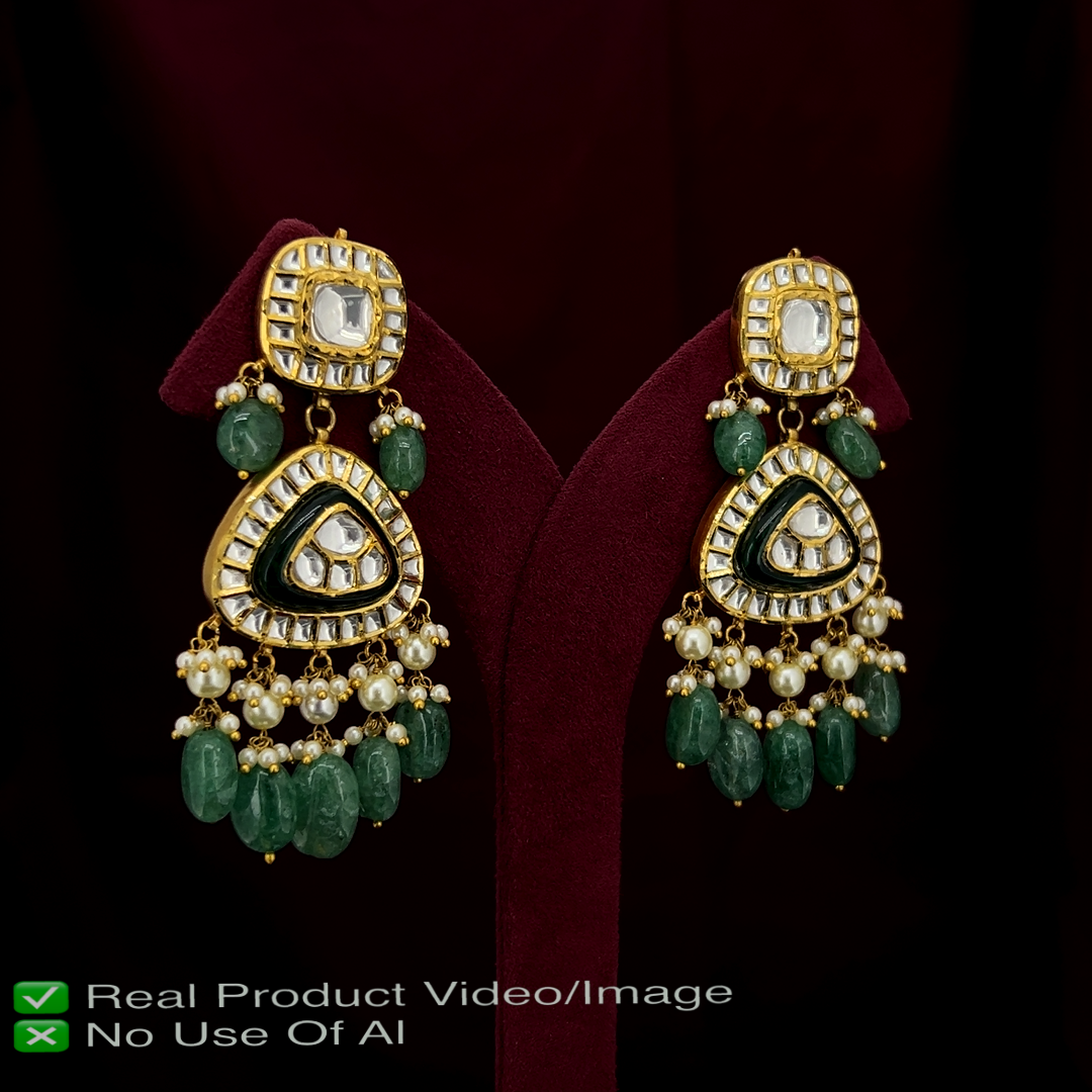 Natural Diamond Polki Necklace Sets with Traditional Craftsmanship