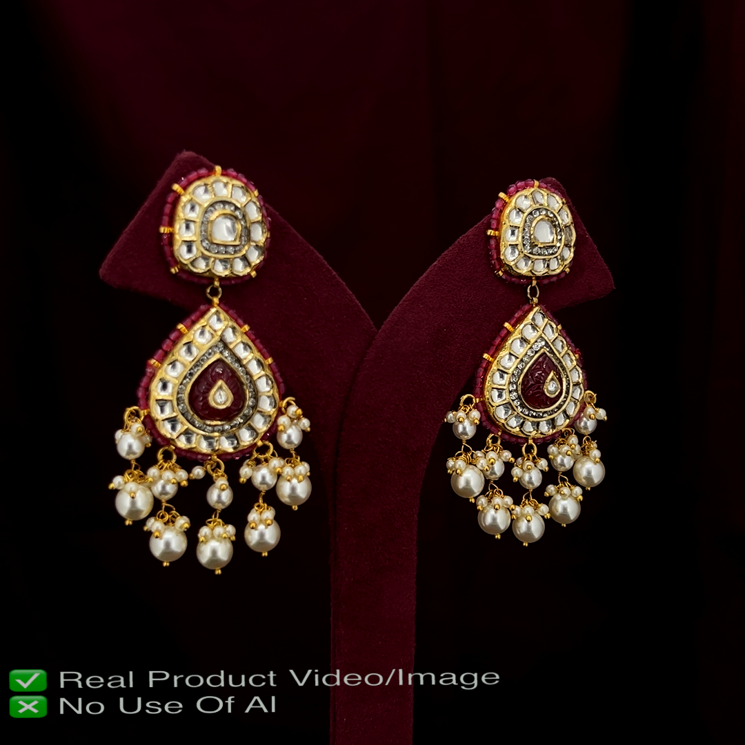 Natural Diamond Polki Necklace Sets for Wedding Reception