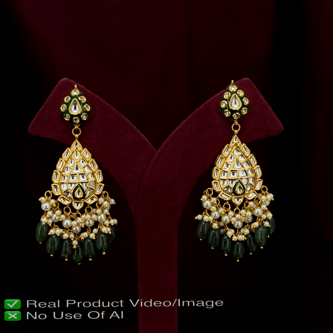 Natural Diamond Polki Necklace Sets for Bridal Sarees
