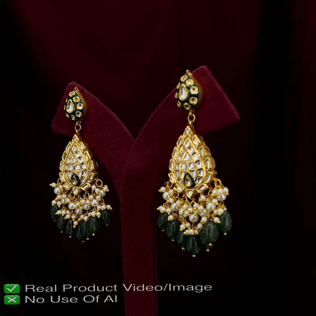 Natural Diamond Polki Necklace Sets for Bridal Sarees