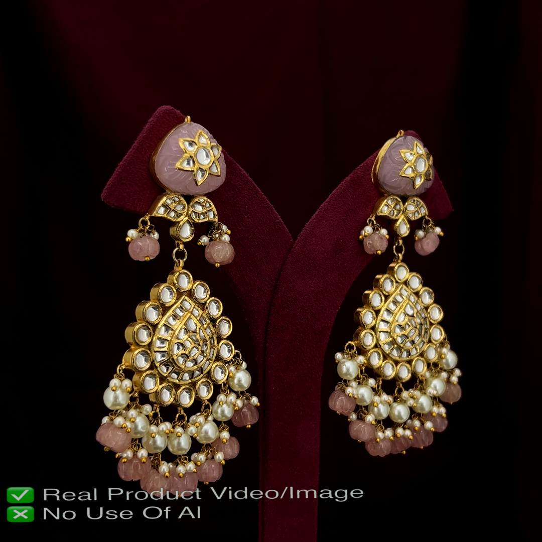 Natural Diamond Polki Necklace Sets for Bridal Lehenga