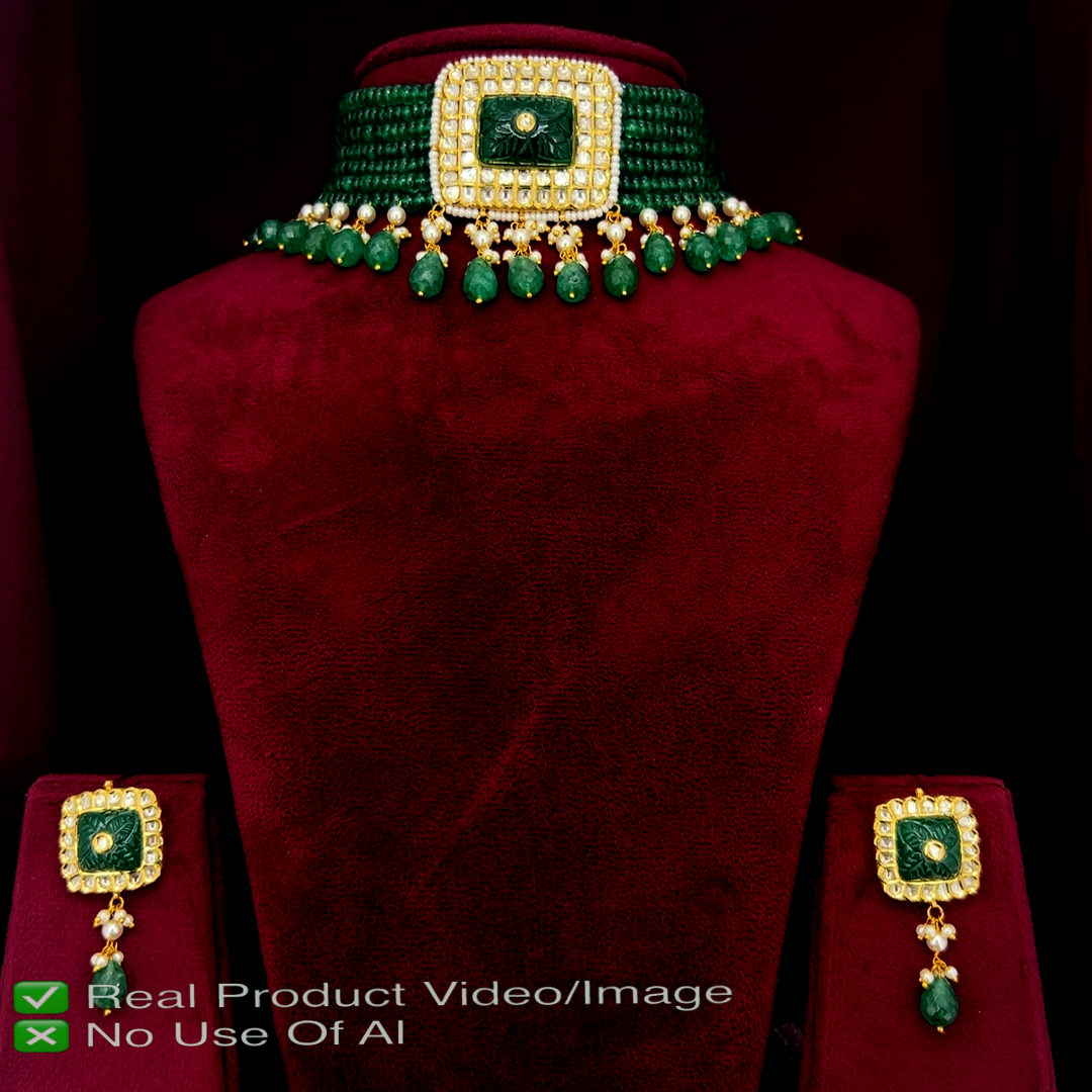 Luxury Natural Diamond Polki Bridal Jewellery