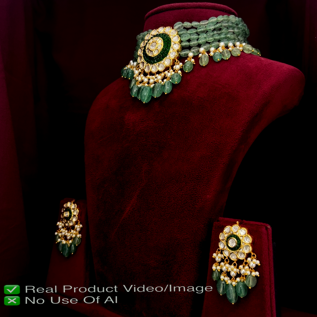 Natural Diamond Polki Necklace Sets | Luvhira Heritage
