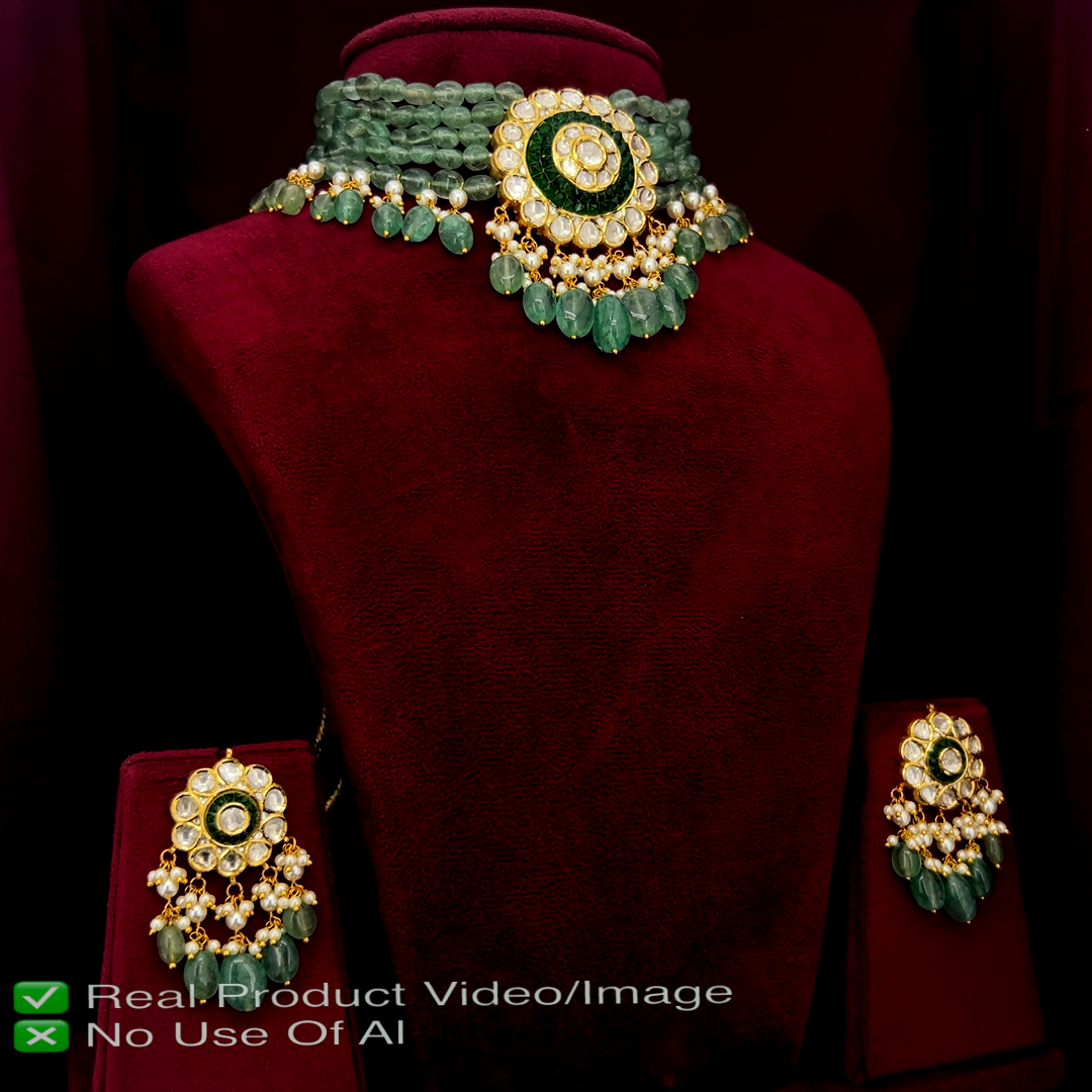 Natural Diamond Polki Necklace Sets | Luvhira Heritage