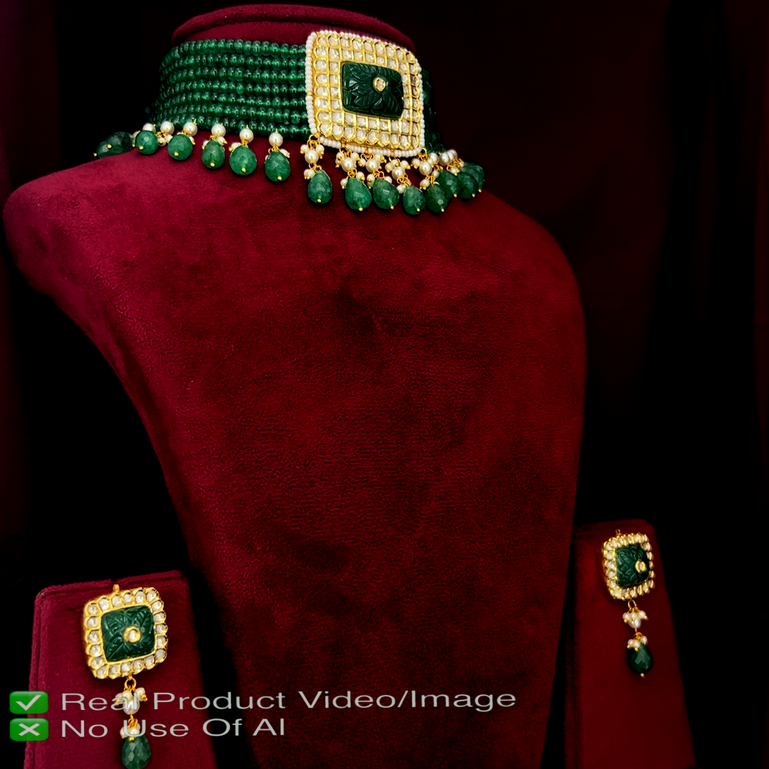Luxury Natural Diamond Polki Bridal Jewellery