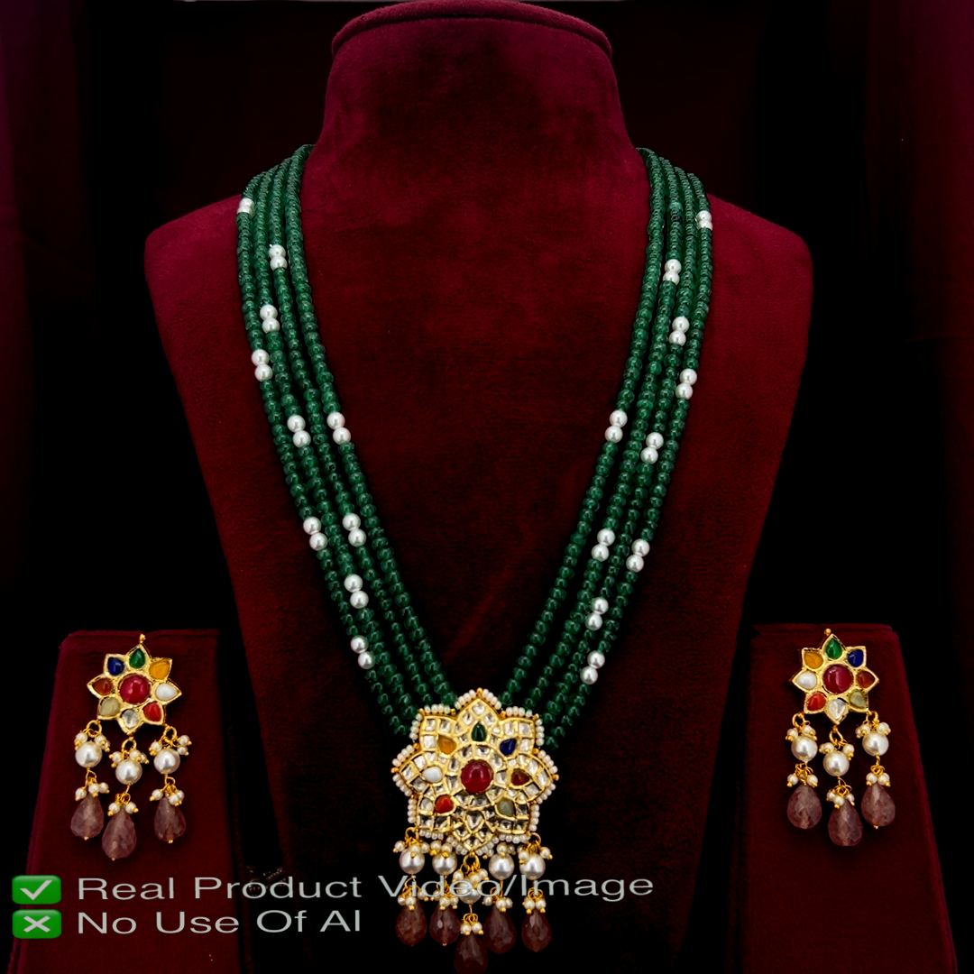 Natural Polki Diamond Bridal Necklace Sets