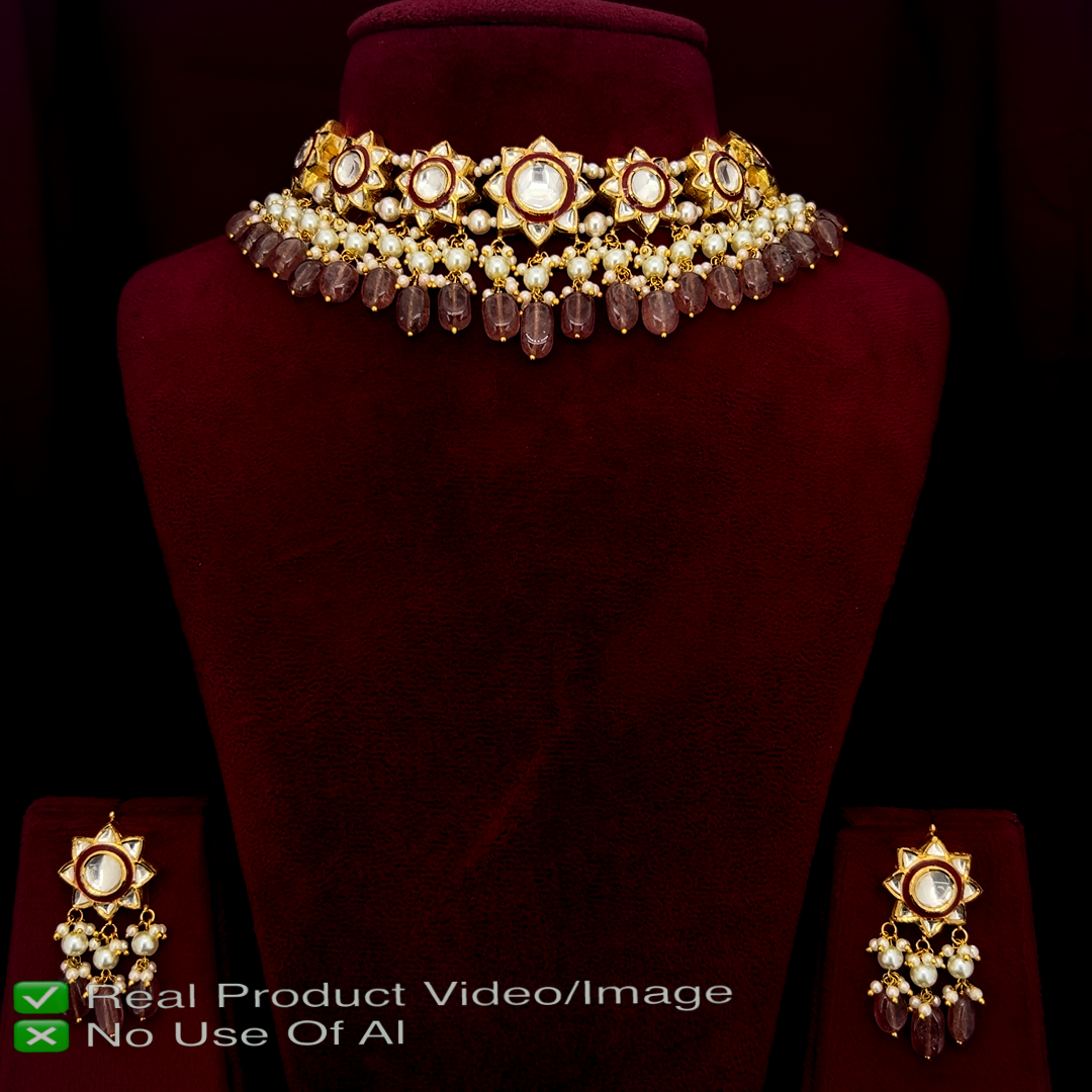 Traditional Natural Diamond Polki Jewellery Sets