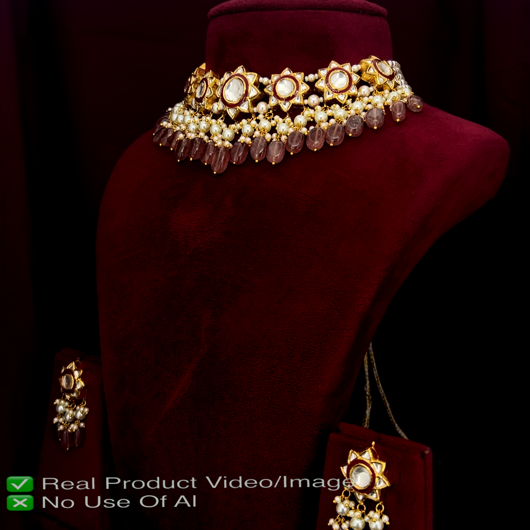 Traditional Natural Diamond Polki Jewellery Sets