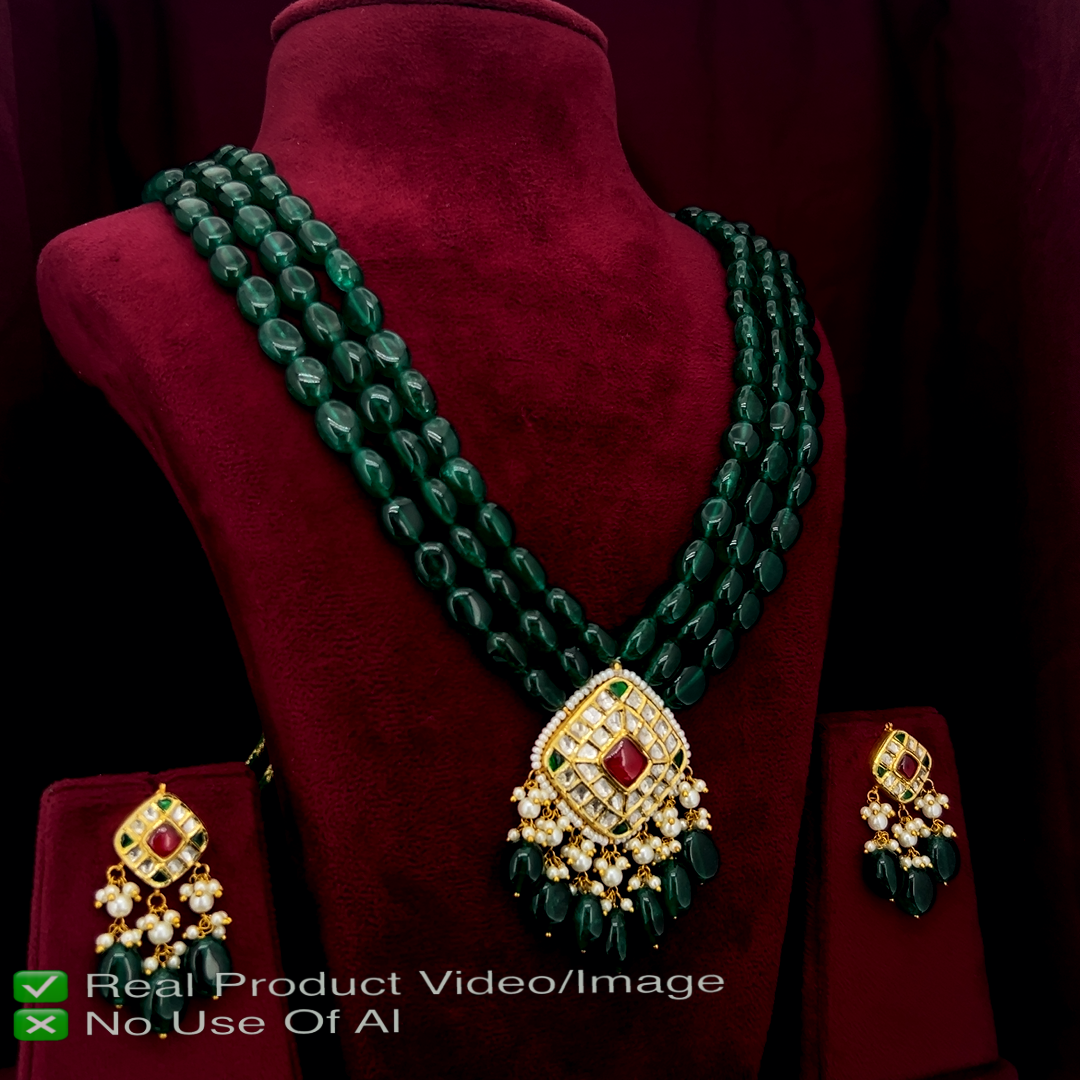 Designer Natural Diamond Polki Necklace Sets