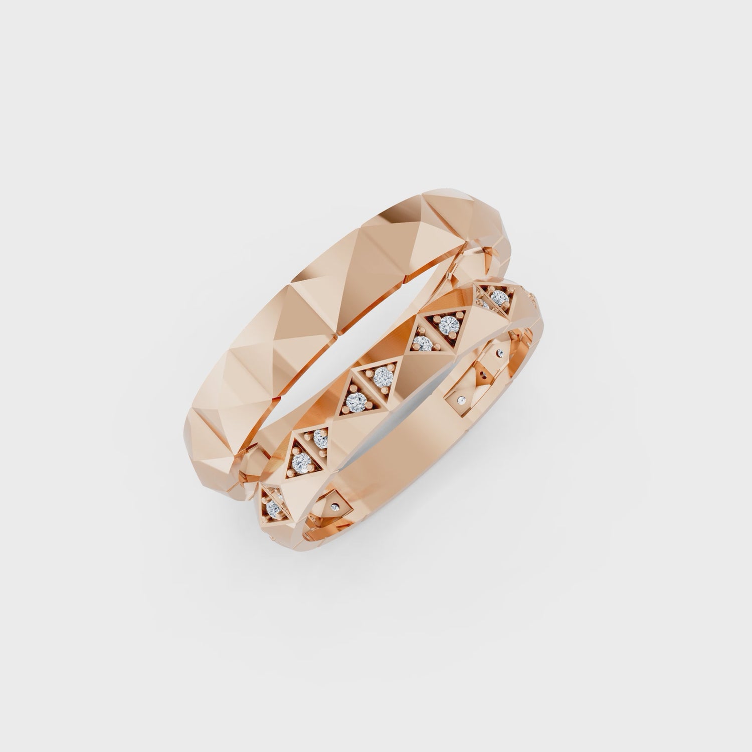 Luve' Bonds – Lab-Grown Diamond Driftwood Couple Bands