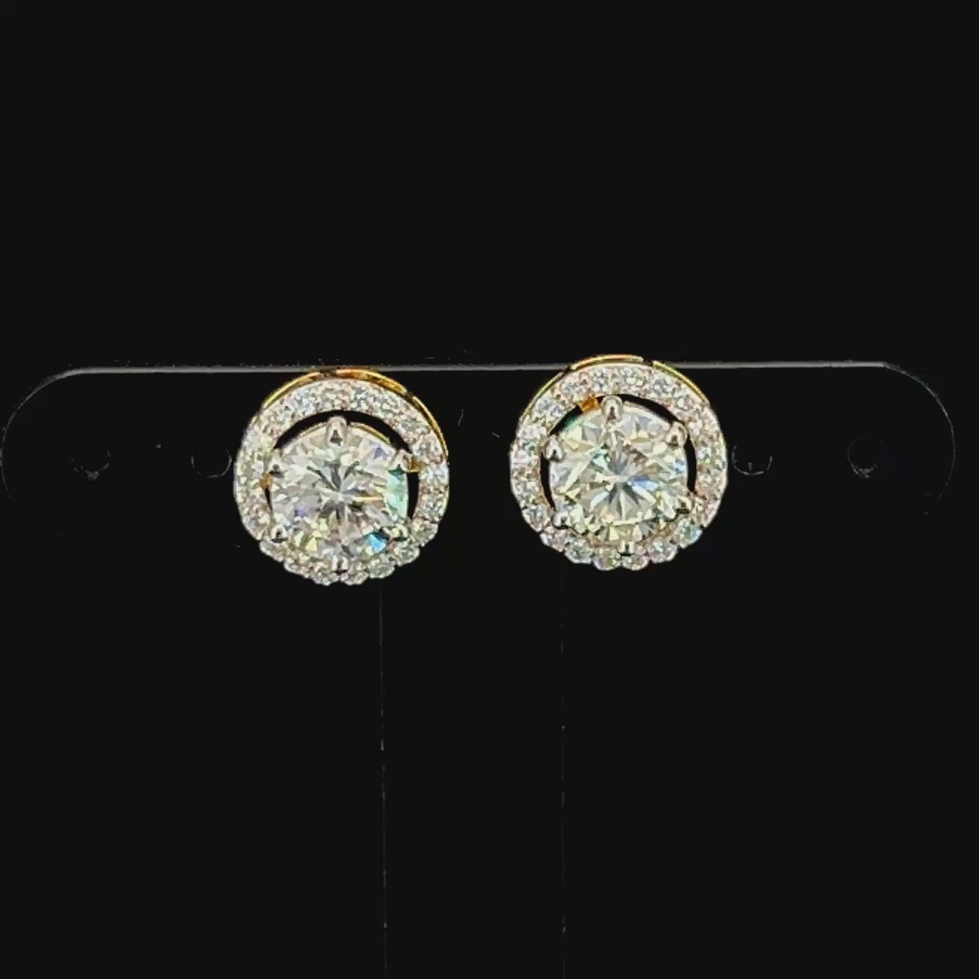 Round Halo Diamond Studs