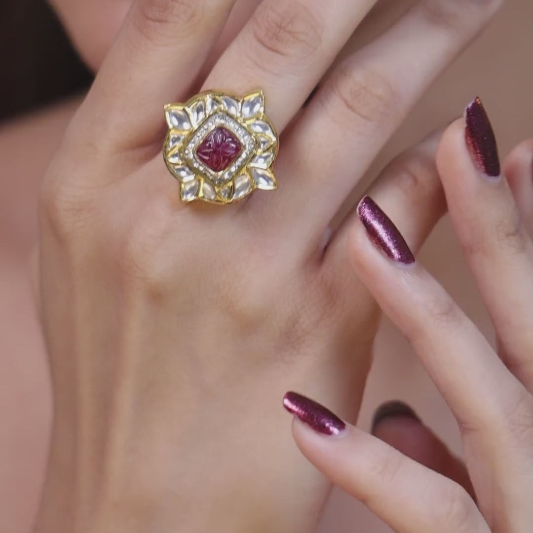 Luxury Polki Diamond Rings with Natural Diamonds