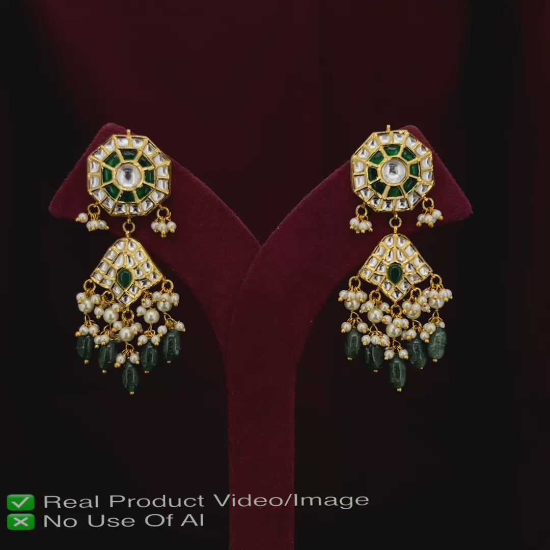 Natural Polki Diamond Earrings for Timeless Elegance