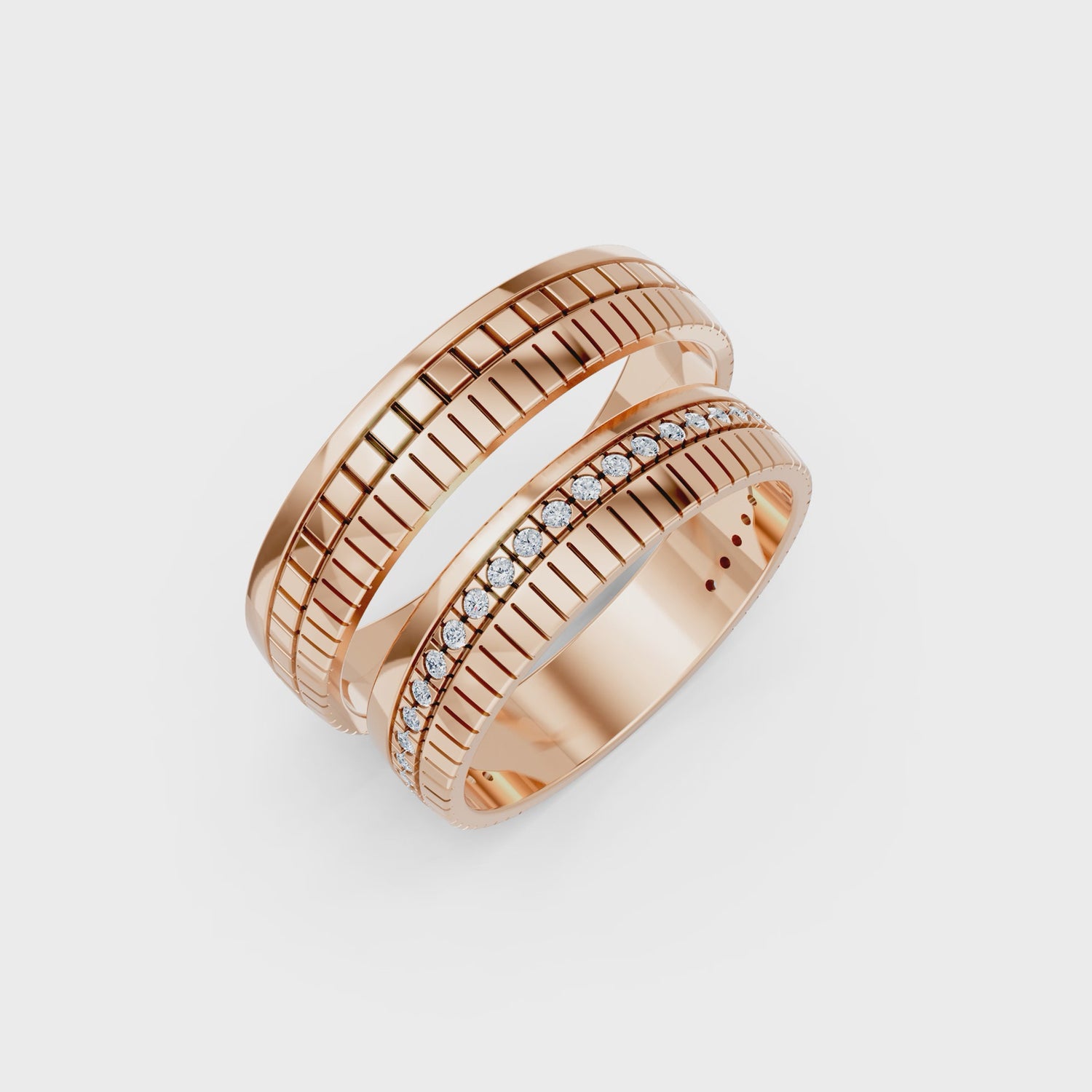 Luve' Bonds – Lab-Grown Diamond Bloom Couple Bands