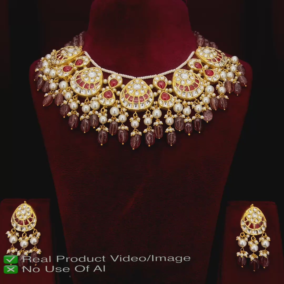 Authentic Natural Diamond Polki Necklace Collection