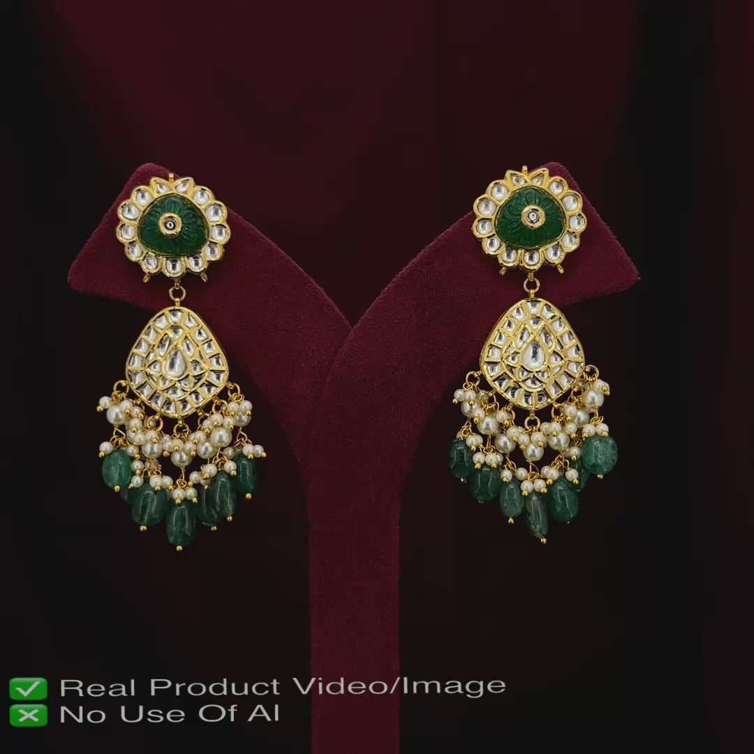 Natural Uncut Diamond Polki Earrings