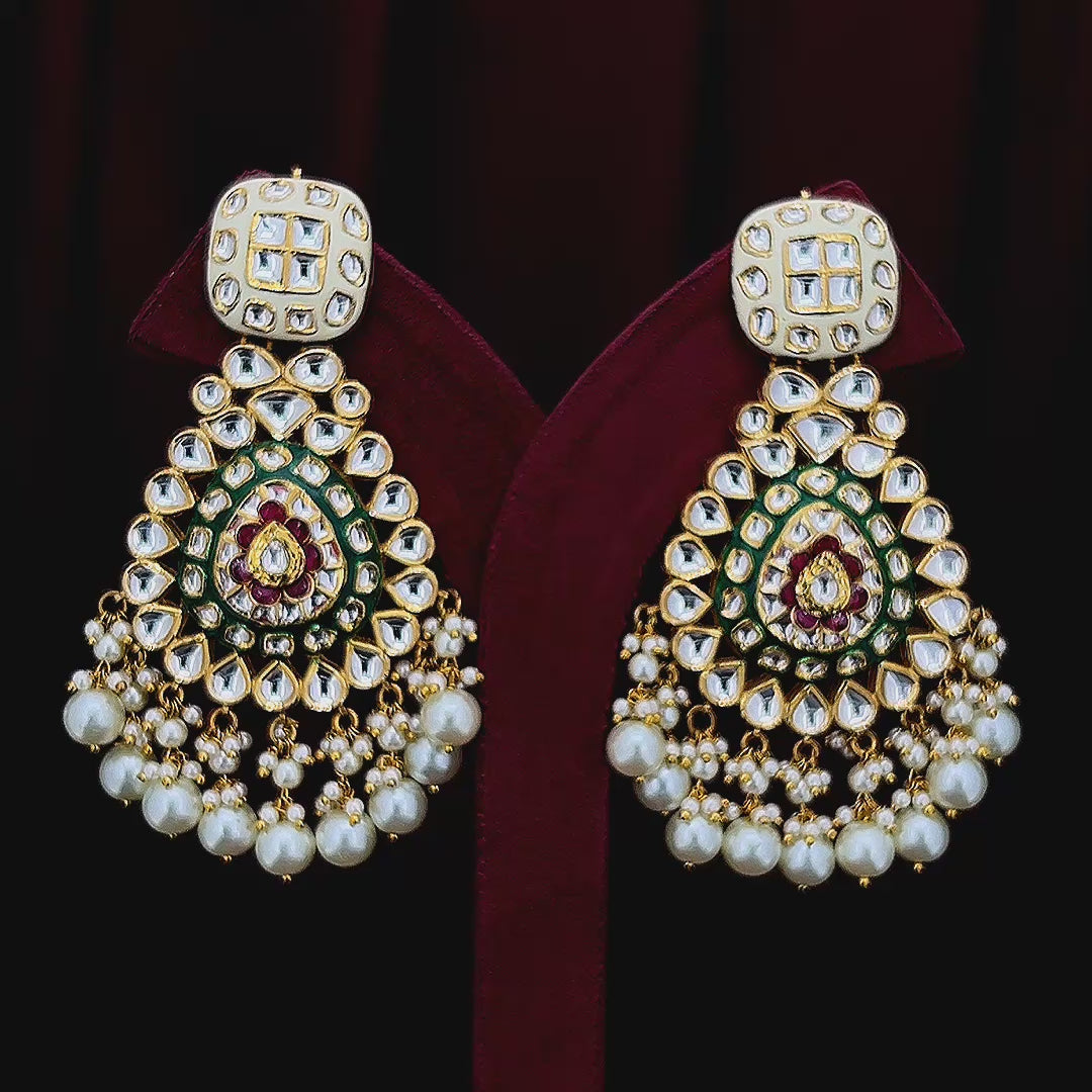 Handcrafted Natural Polki Diamond Earrings for Women