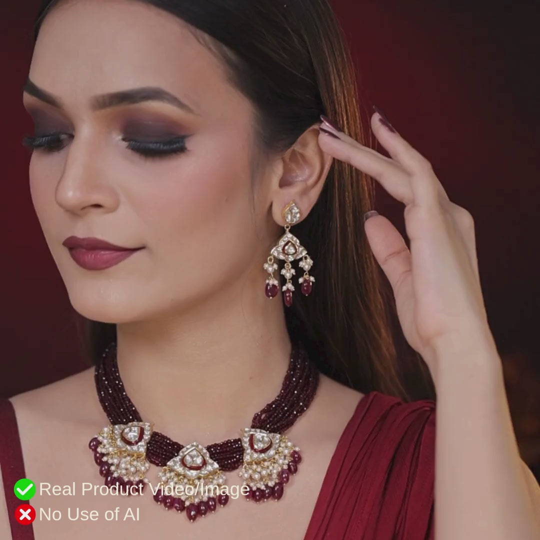 Natural Diamond Polki Necklace Sets | Authentic Heritage Jewellery