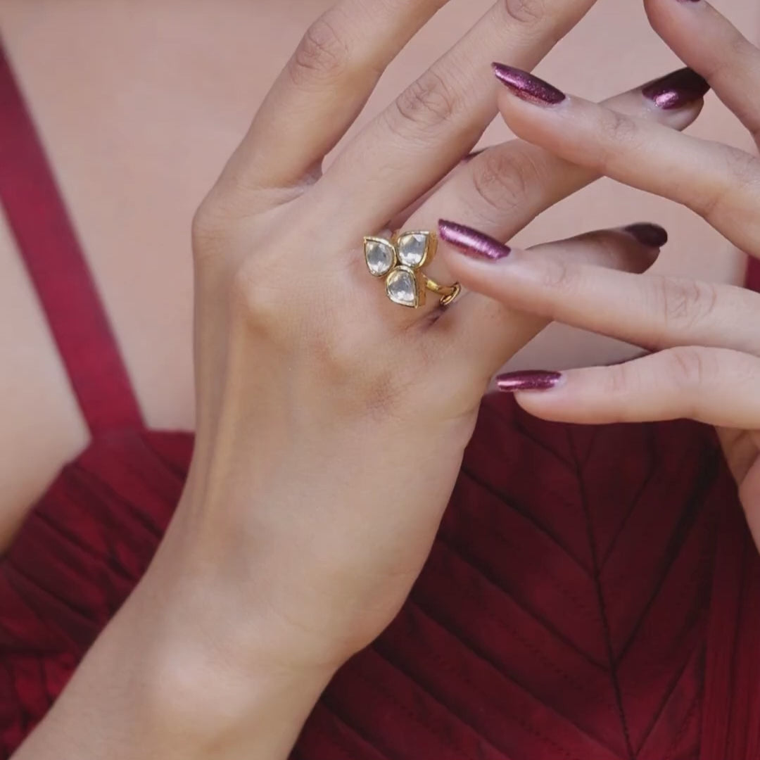 Polki Diamond Rings in 18K Gold | Certified Natural Diamonds