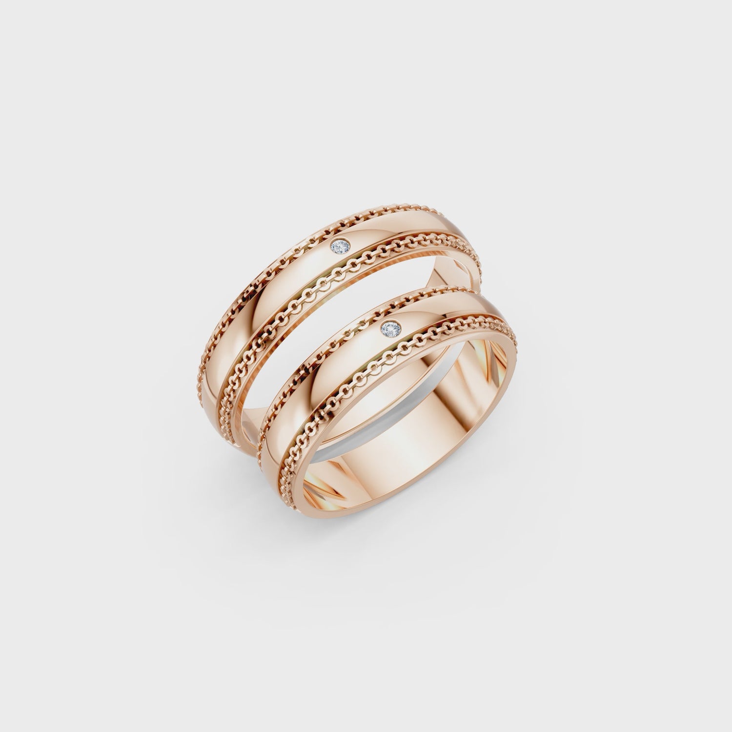 Luve' Bonds Lab-Grown Diamond Solstice Couple Bands