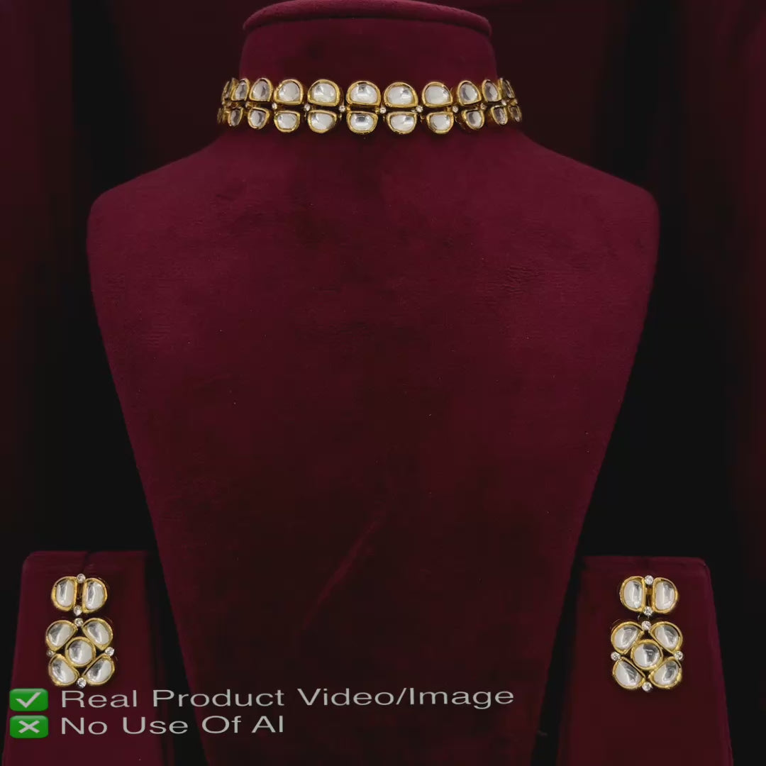 Natural Diamond Polki Necklace Sets | Authentic Gold Jewellery