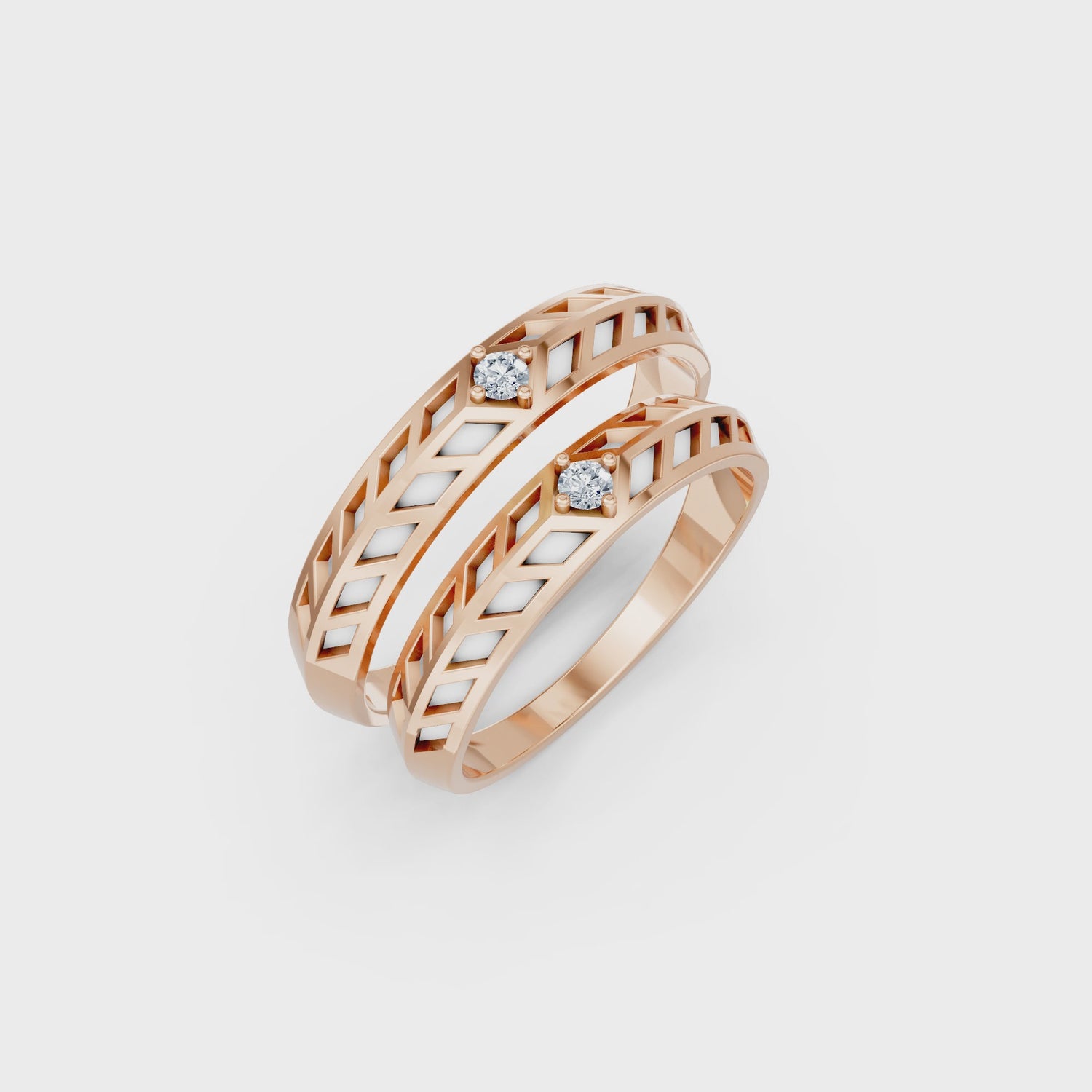 Luve' Bonds Lab-Grown Diamond Driftwood Couple Bands