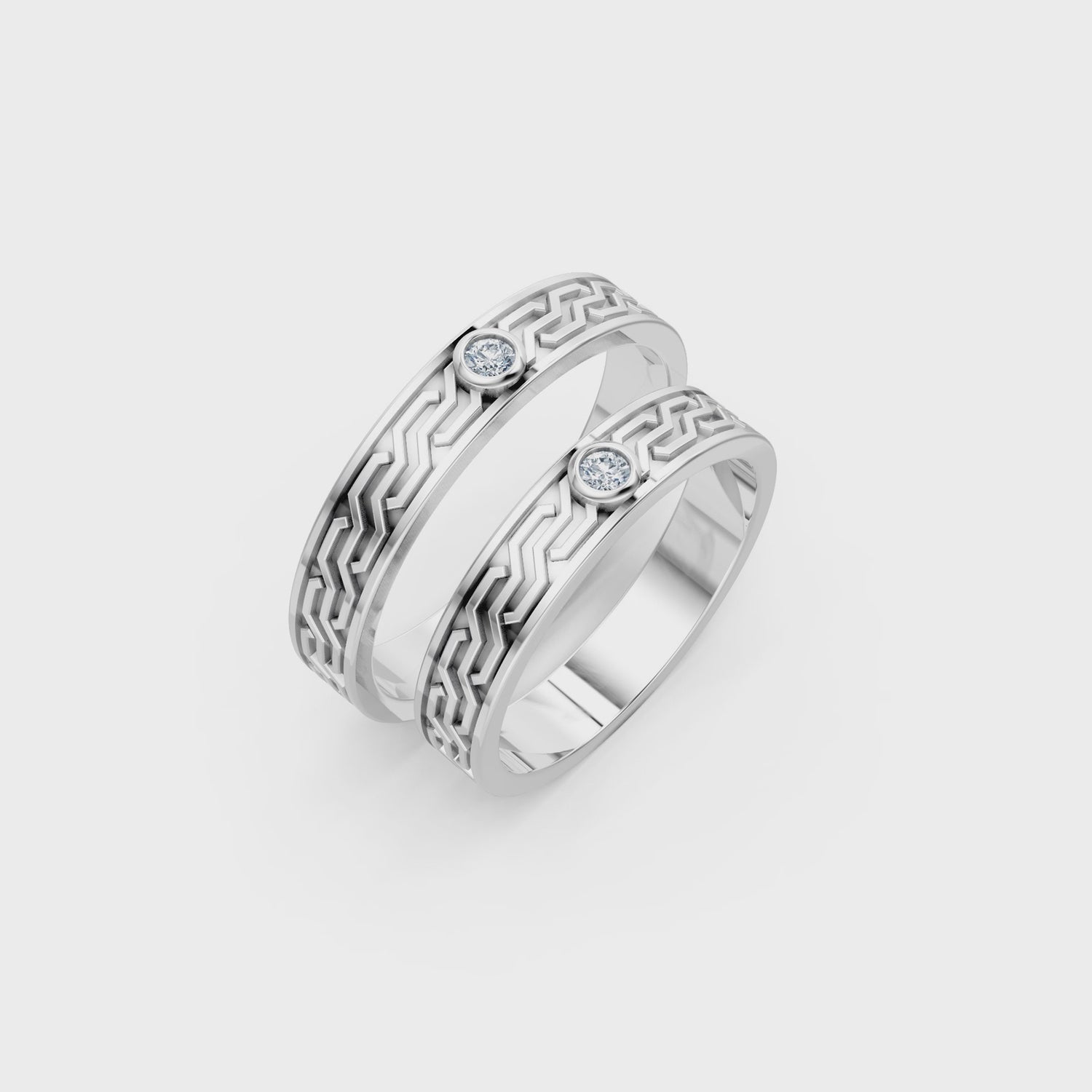 Luve' Bonds Lab-Grown Diamond Endless Journey Couple Bands