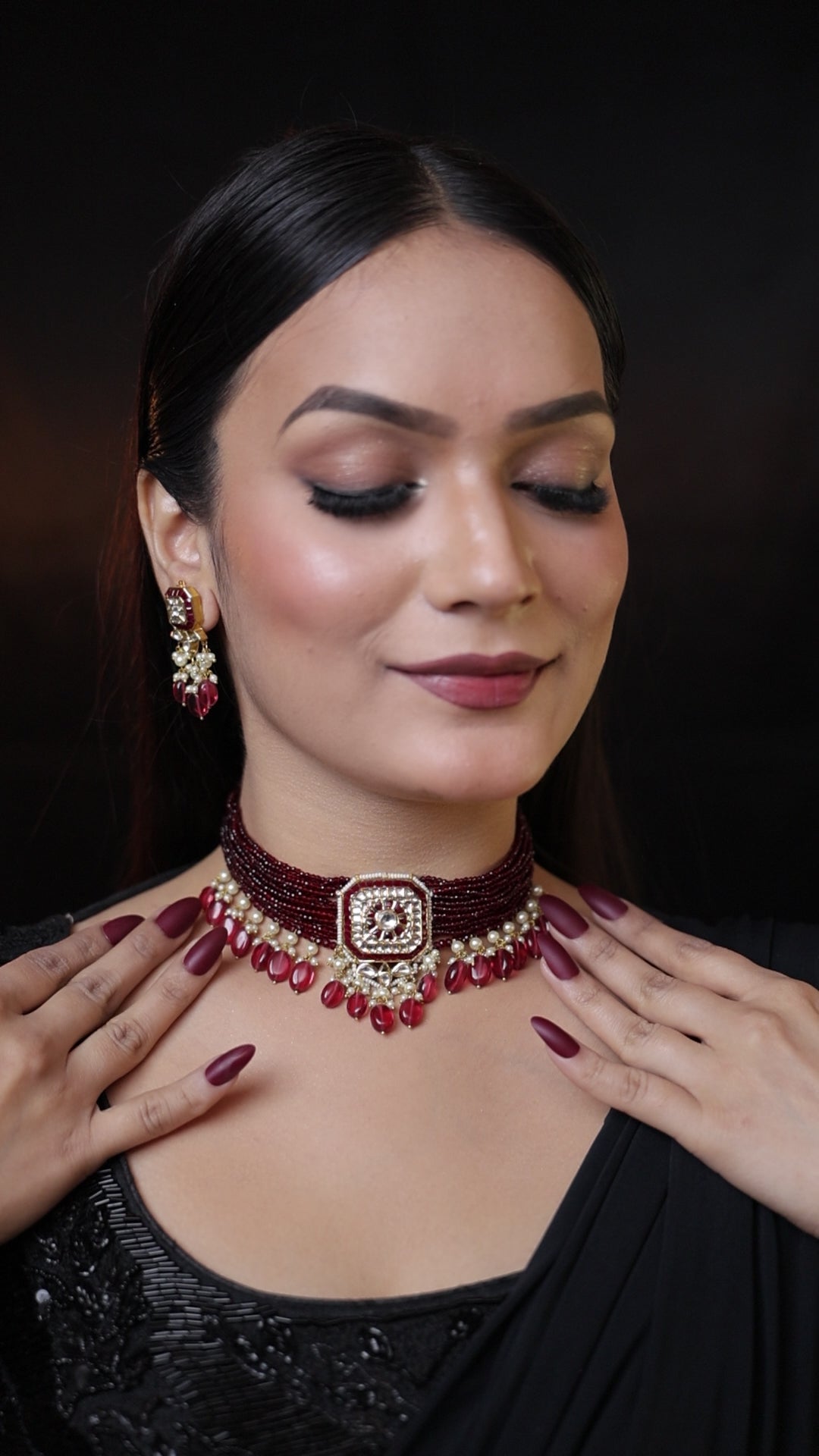Natural Diamond Polki Choker Set in 18 Karat Gold