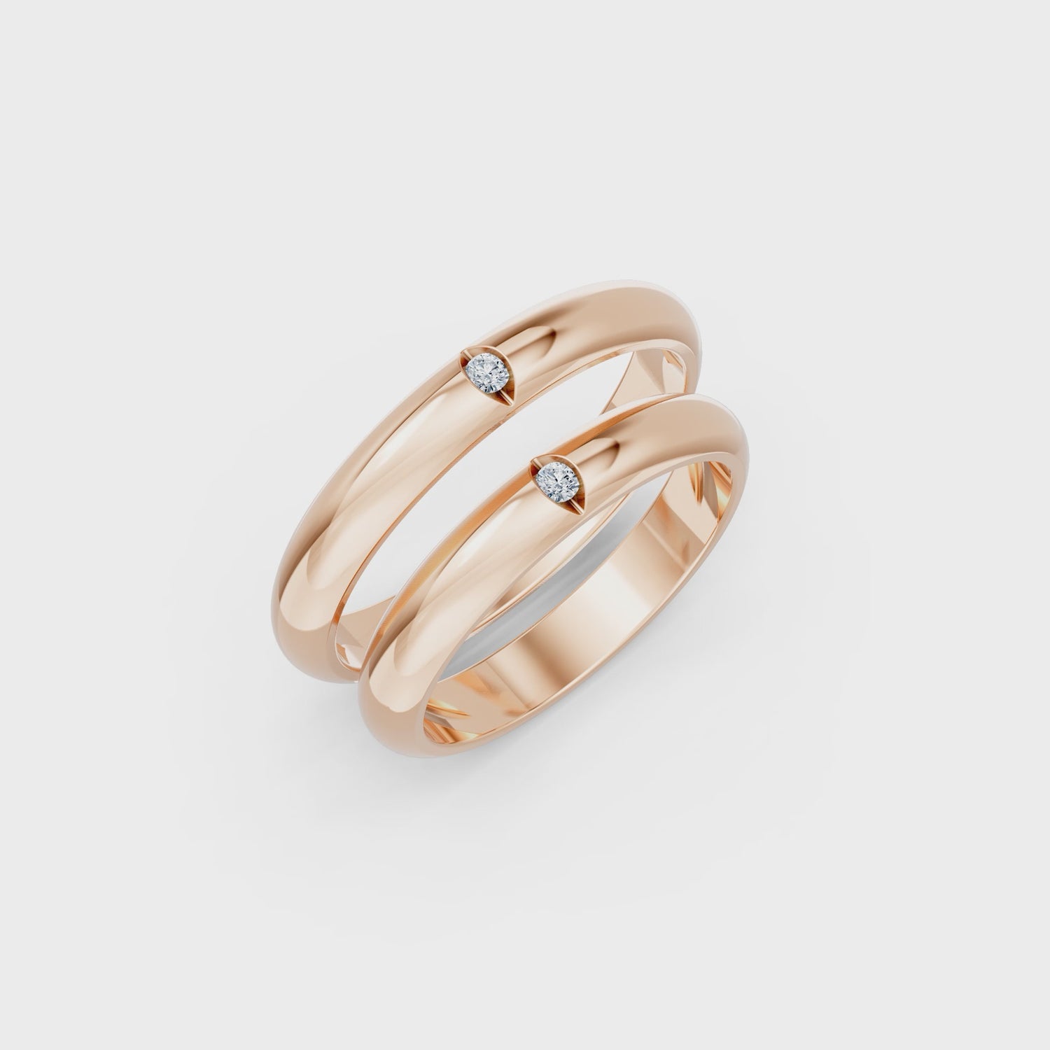 Luve' Bonds – Lab-Grown Diamond Aurora Couple Bands