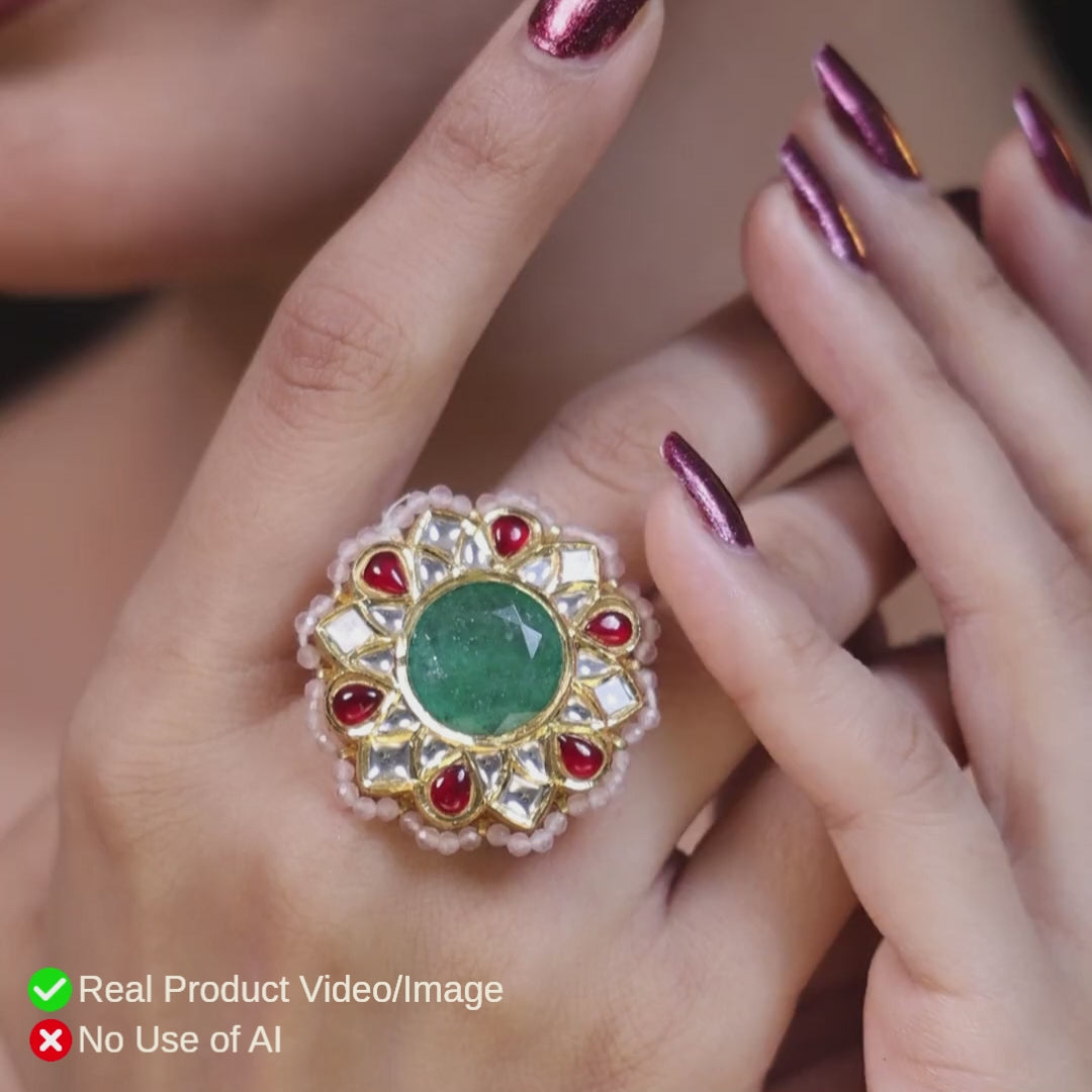 Classic Polki Diamond Ring Designs Online