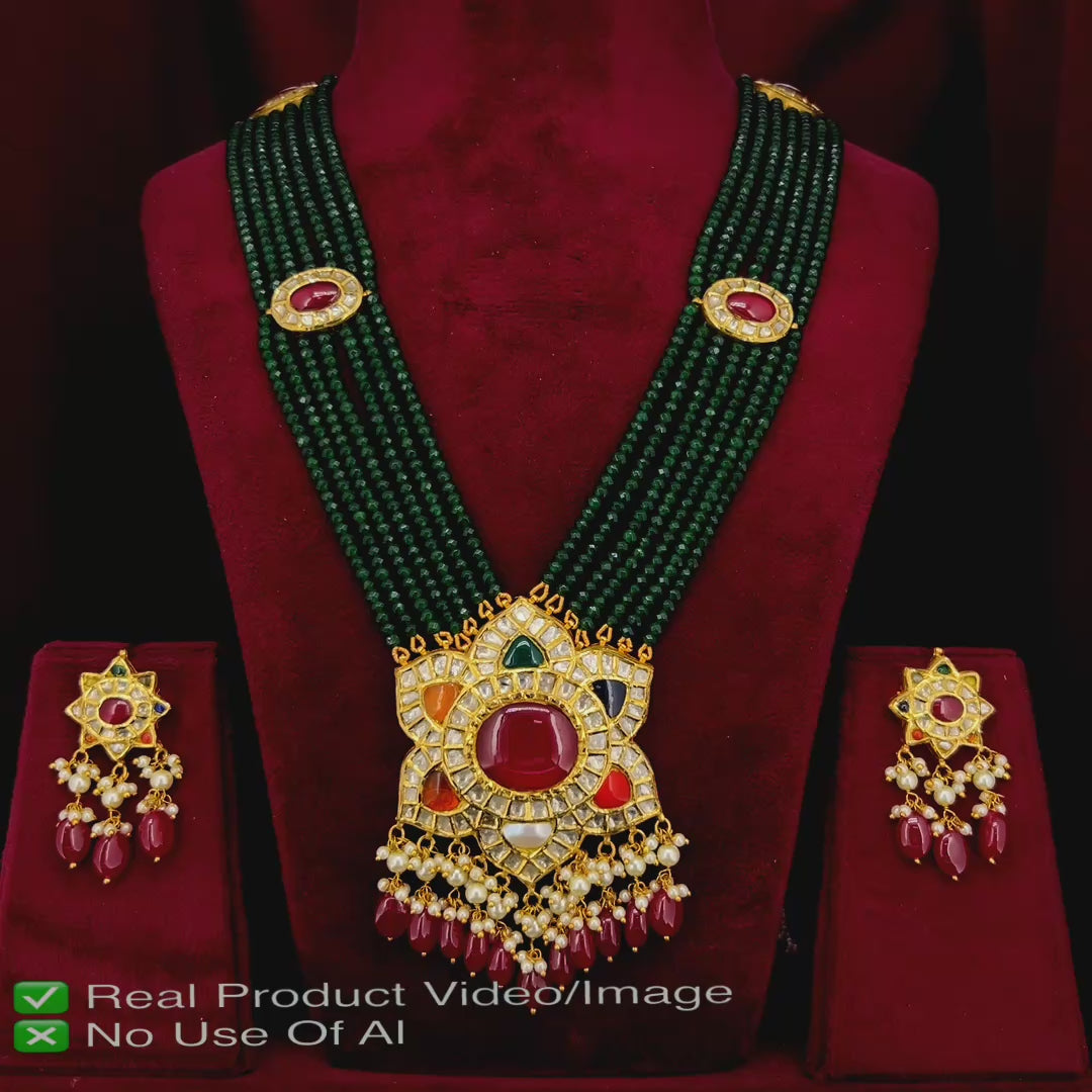 Royal Natural Diamond Polki Bridal Necklace Sets