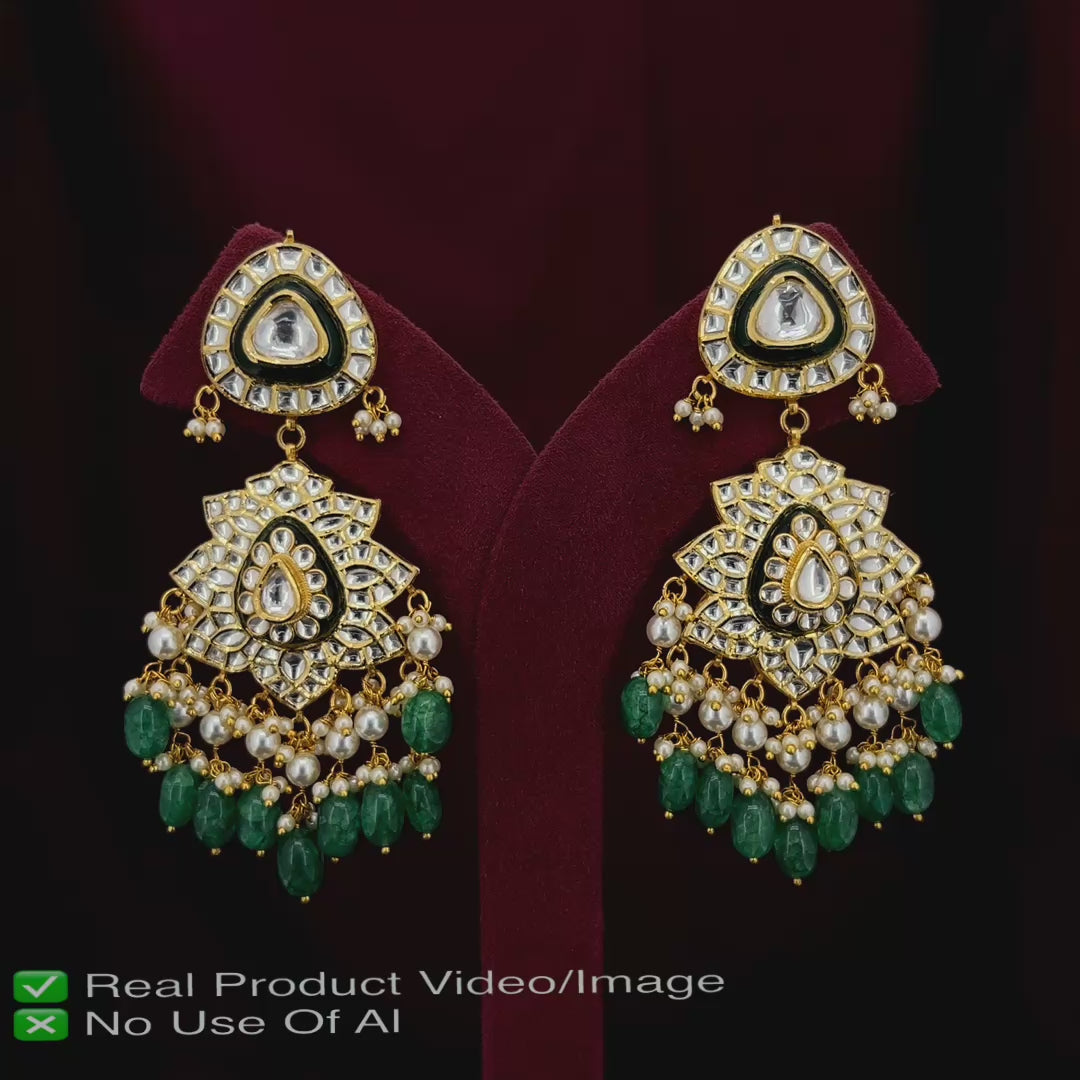 Gold Polki Earrings with Authentic Heritage Craftsmanship