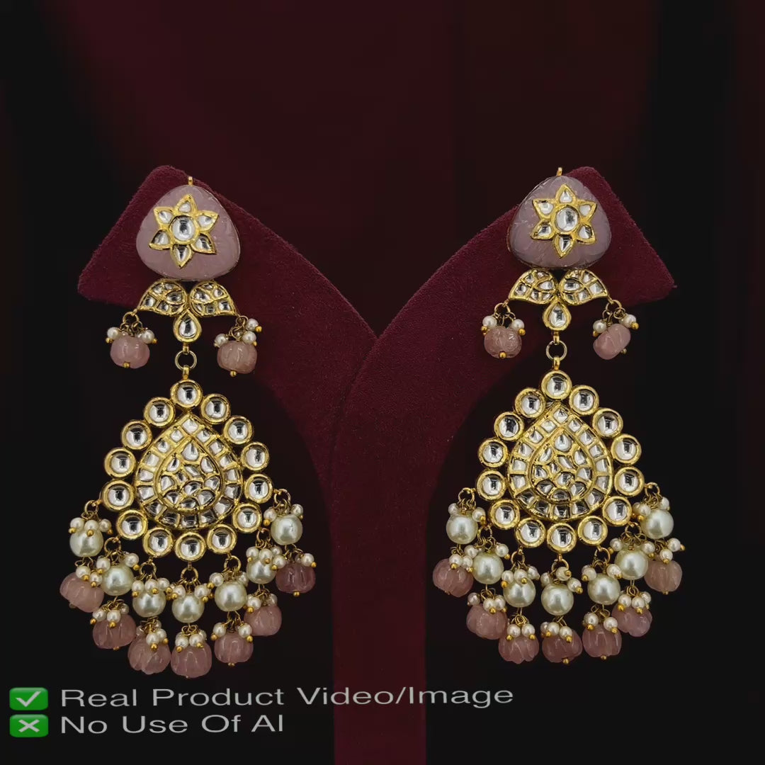 Natural Diamond Polki Necklace Sets for Bridal Lehenga