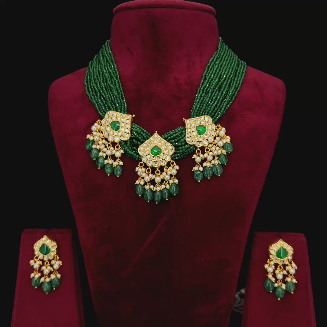 Triveni Emerald Set