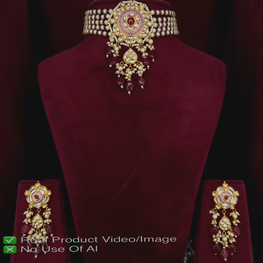 Natural Diamond Polki Necklace Sets for Luxury Weddings