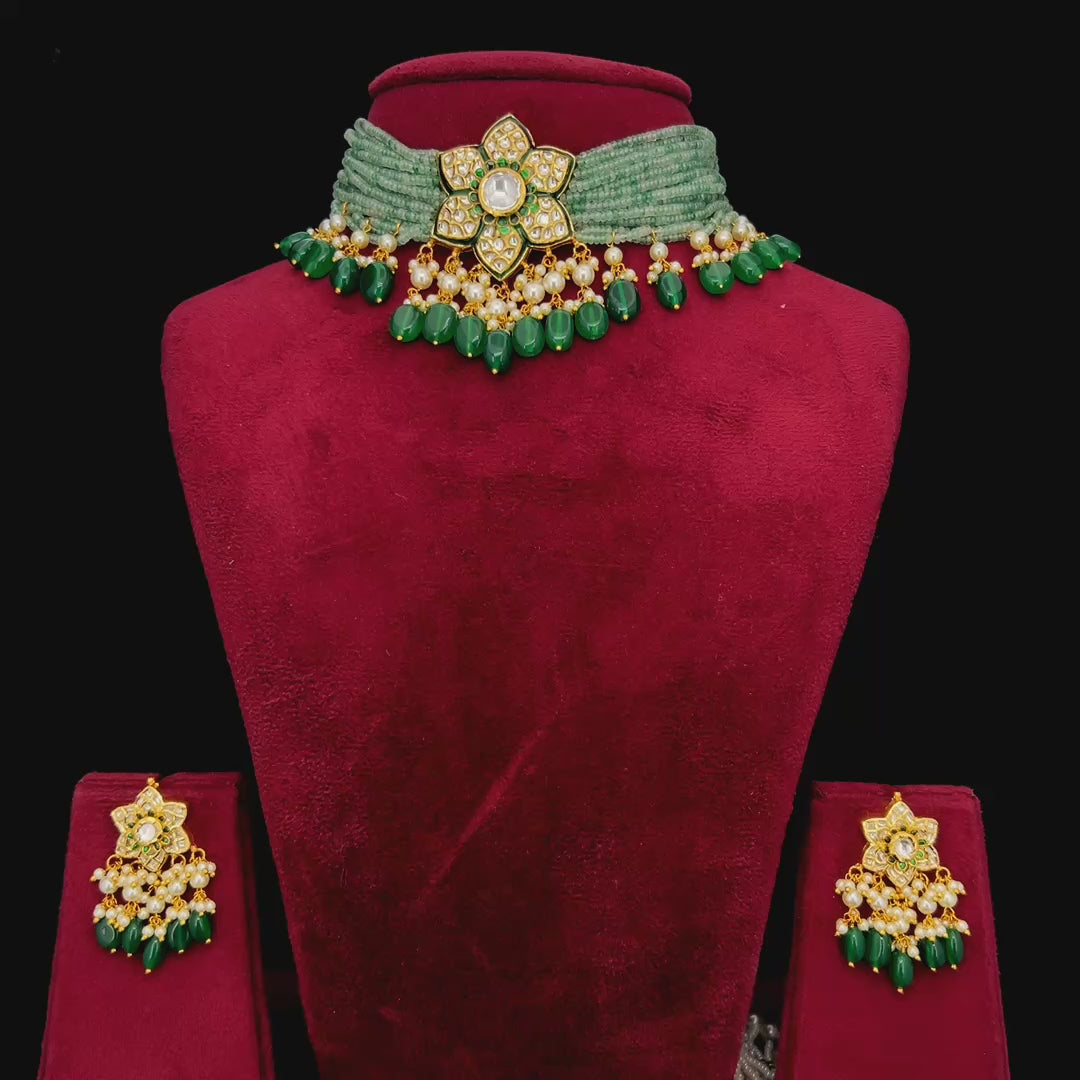 Timeless Natural Diamond Polki Necklace Sets