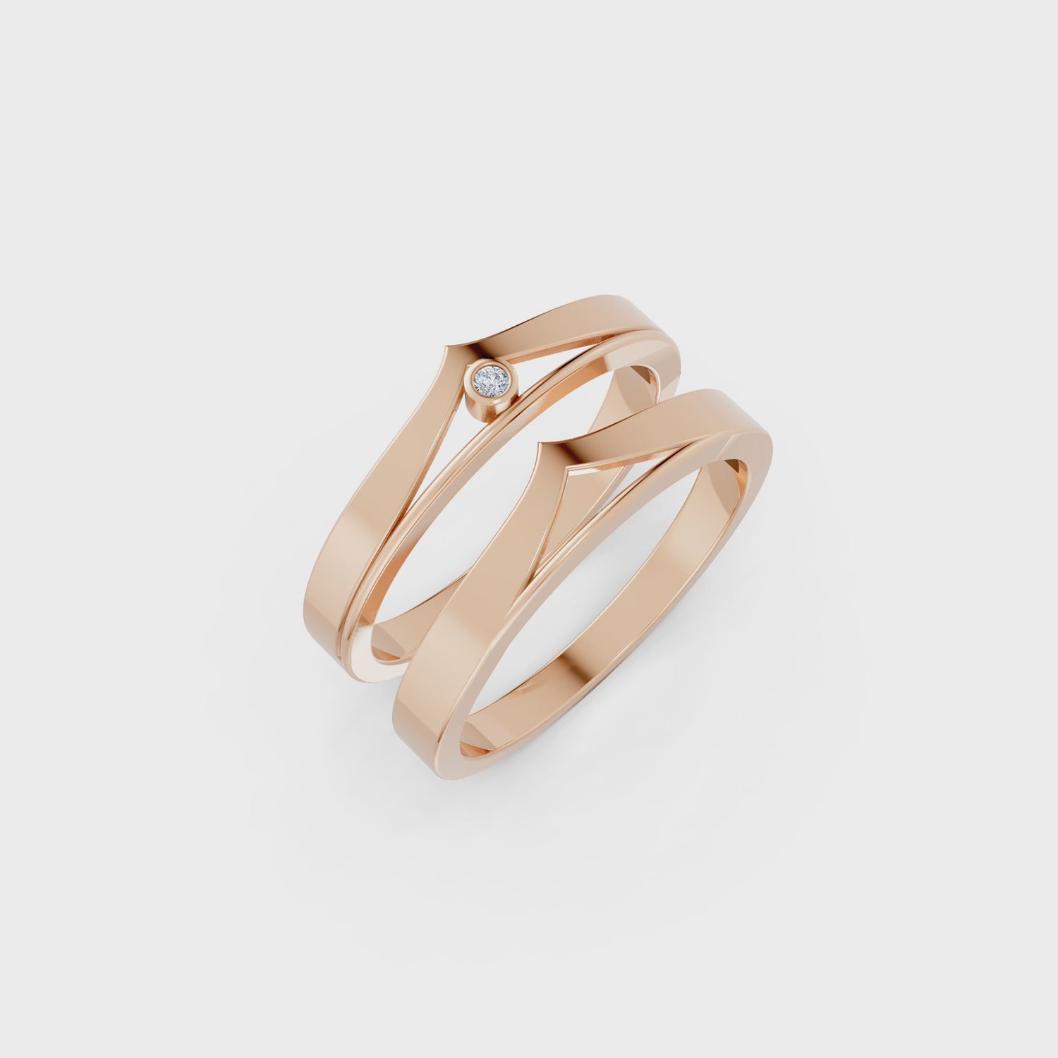Luve' Bonds – Lab-Grown Diamond Moonrise Couple Bands