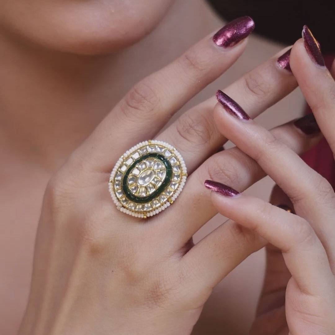 Polki Diamond Rings with Certified Natural Diamonds