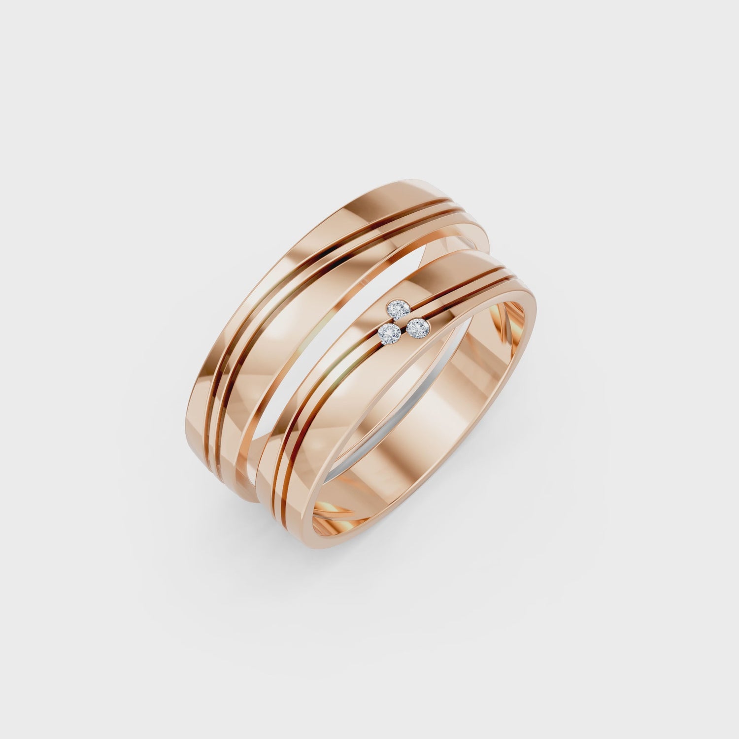 Luve' Bonds – Lab-Grown Diamond Driftwood Couple Bands