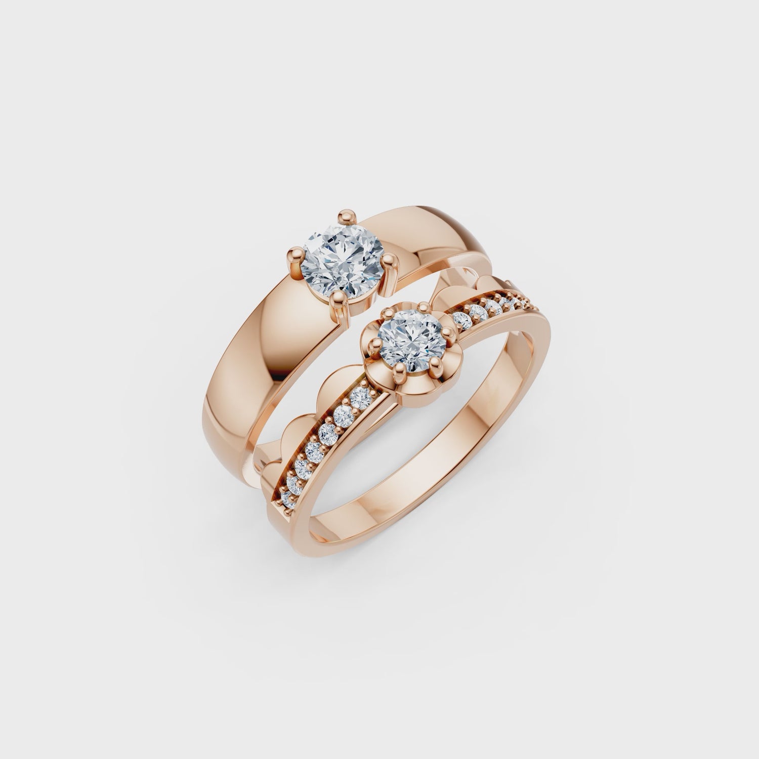 Luve' Bonds Lab-Grown Diamond Ember Couple Bands