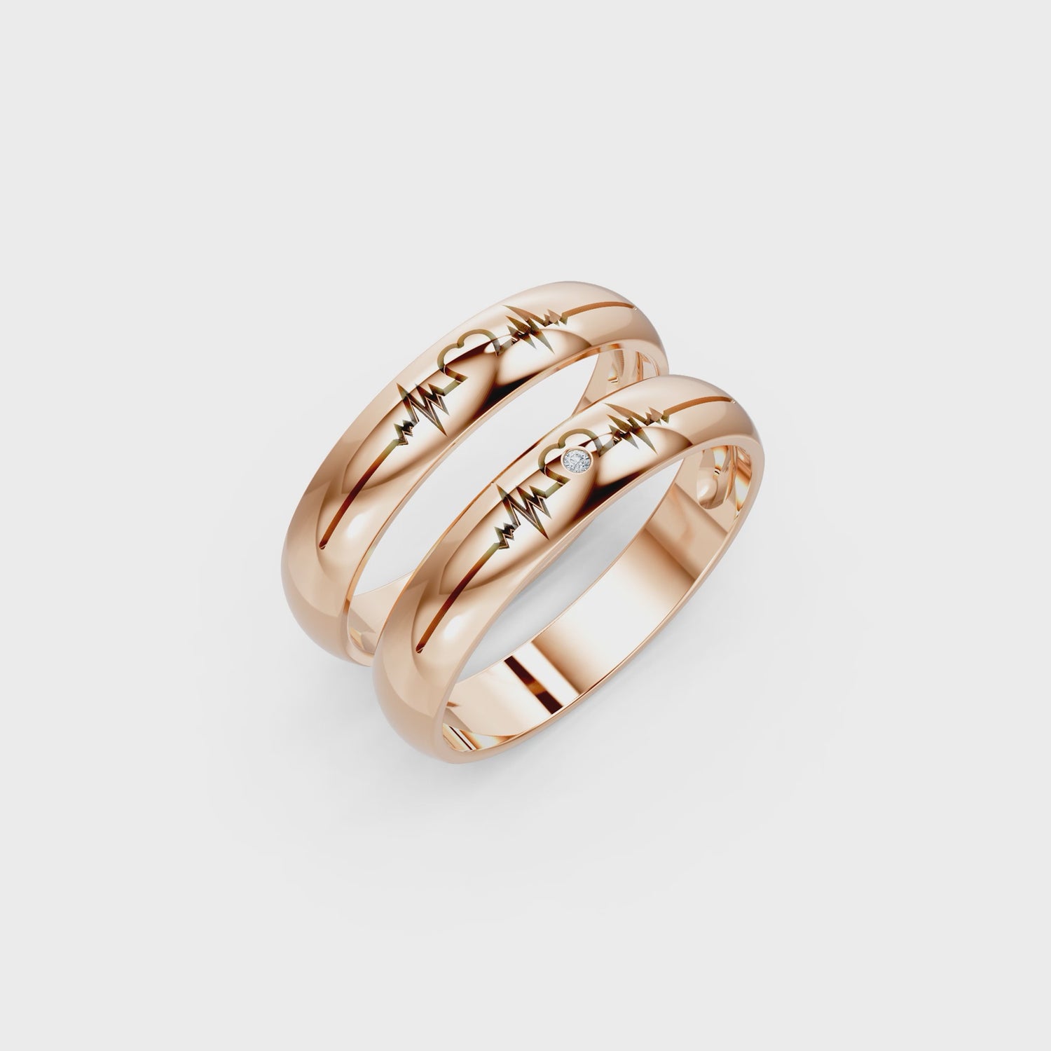 Luve' Bonds – Lab-Grown Diamond Aurora Couple Bands