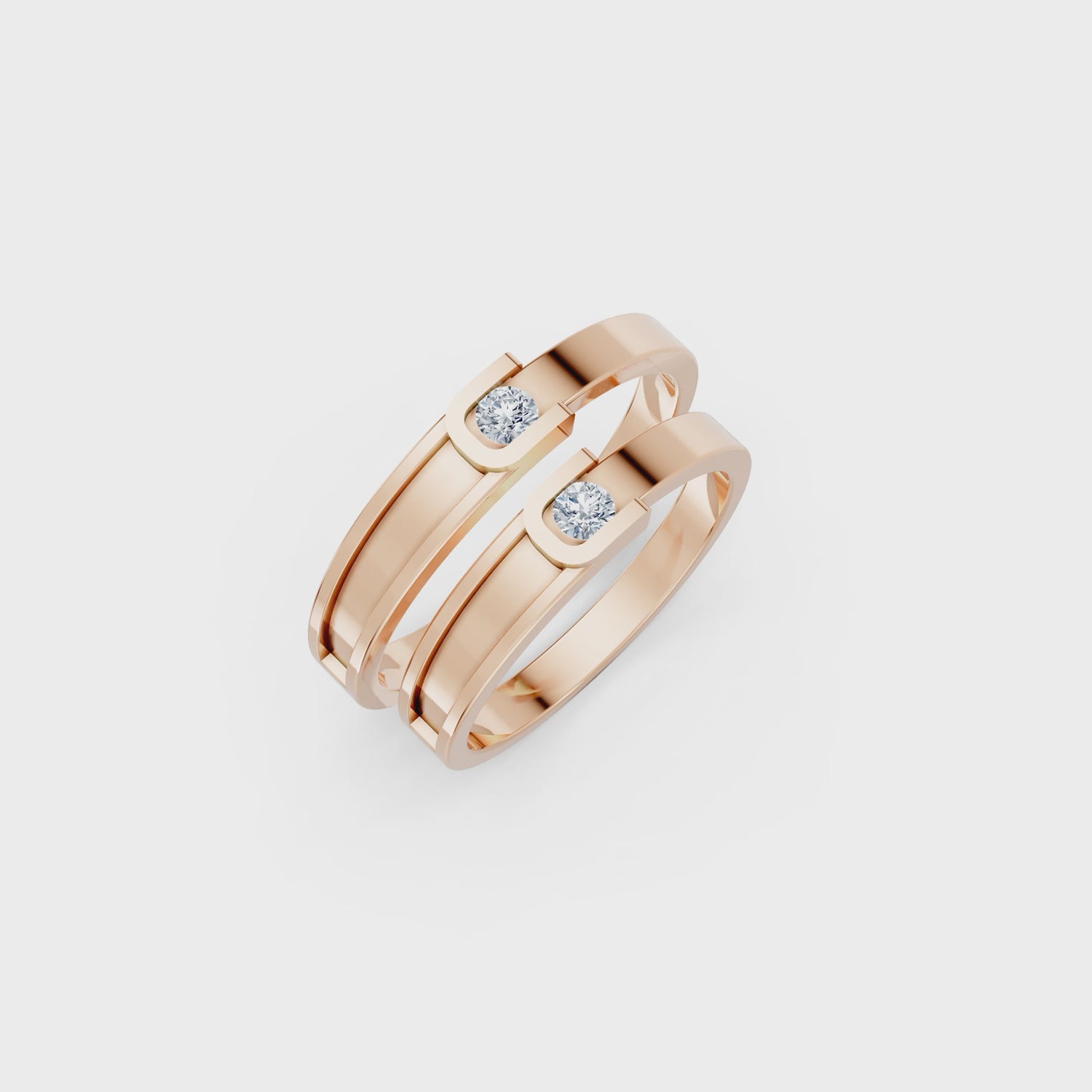 Luve' Bonds – Lab-Grown Diamond Aurora Couple Bands