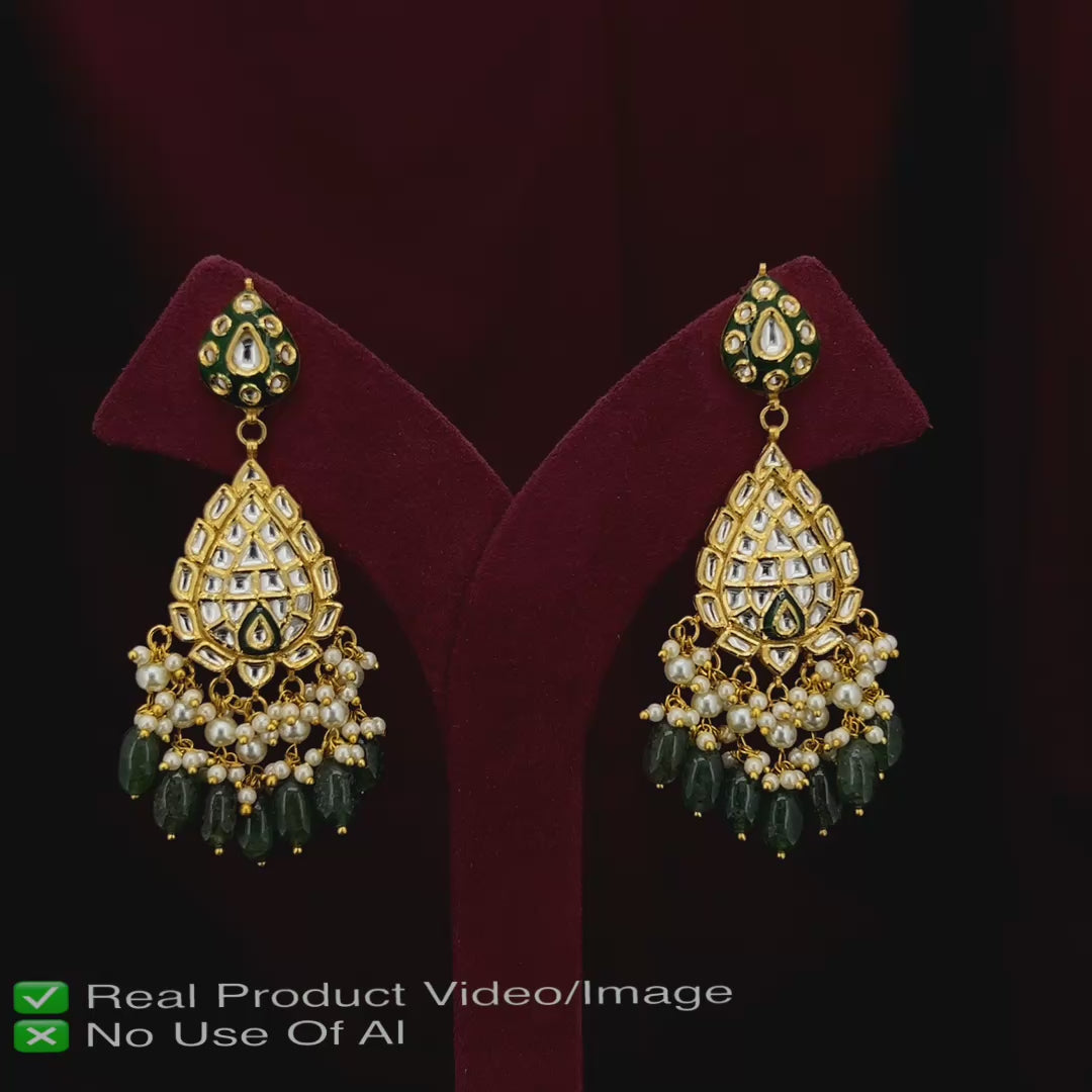 Natural Diamond Polki Necklace Sets for Bridal Sarees